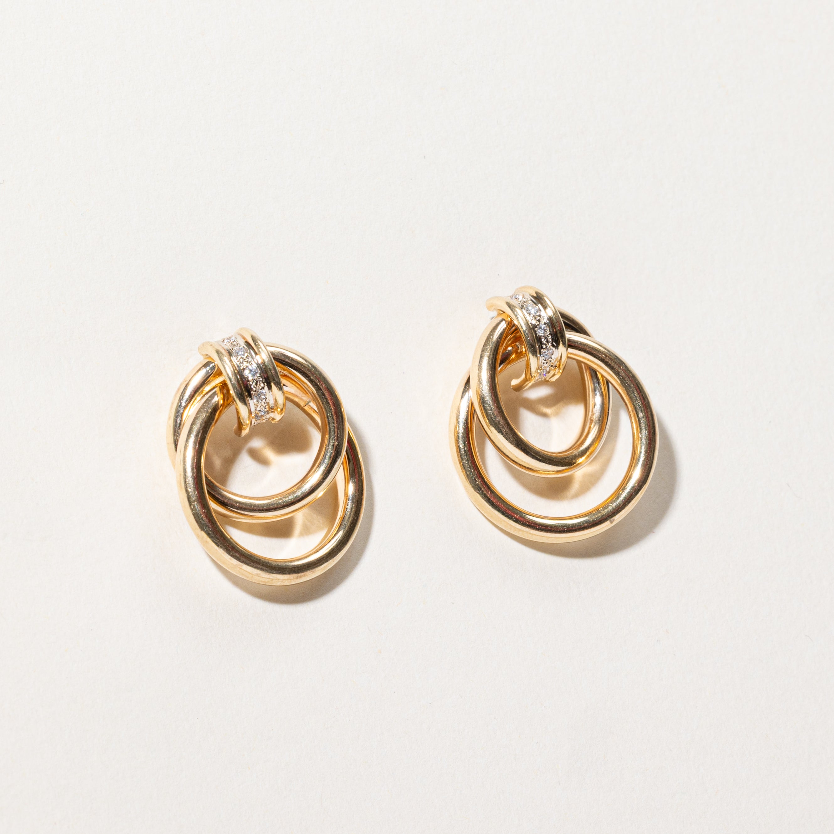 14k Diamond Door Knocker Earrings