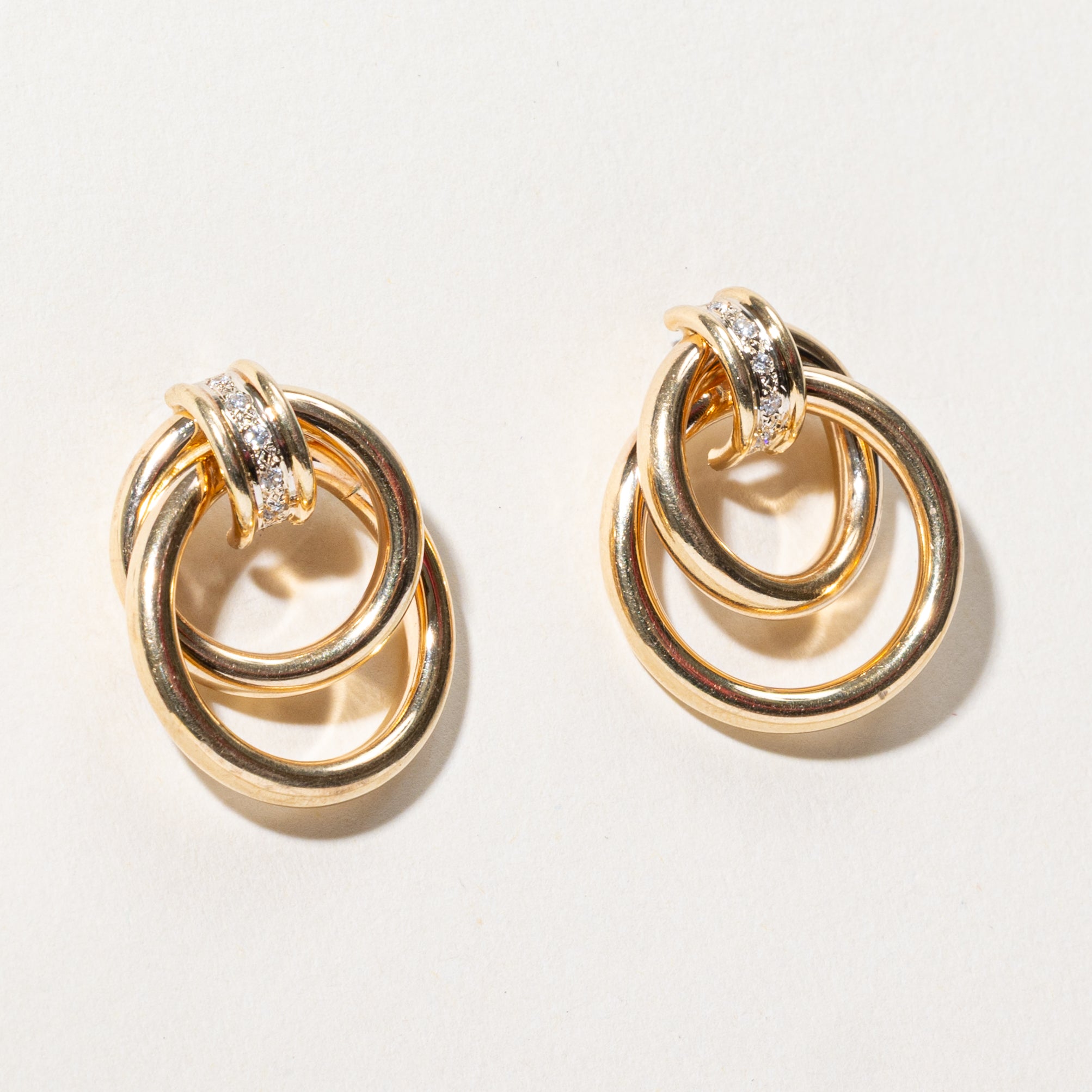 14k Diamond Door Knocker Earrings