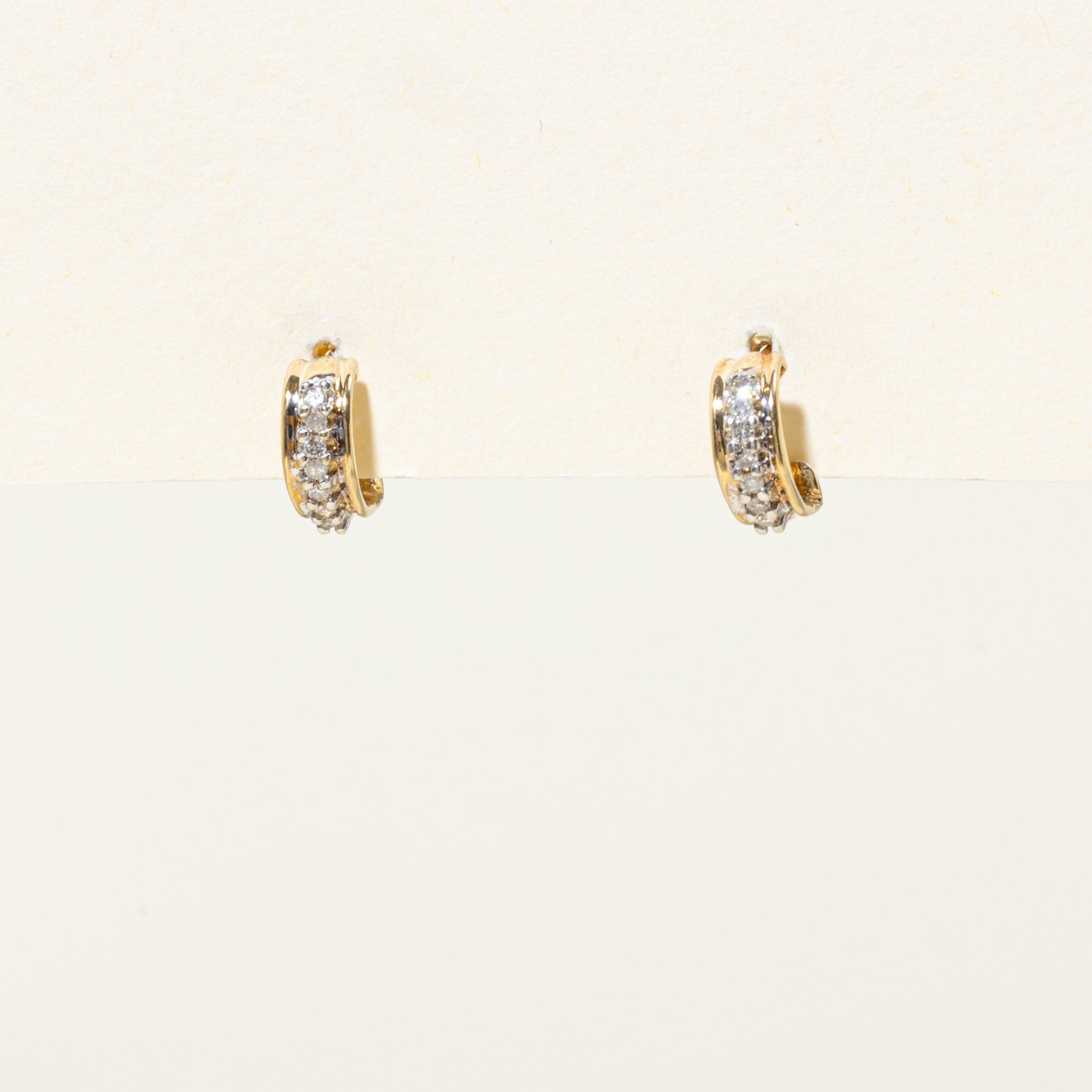 10k Diamond Half Huggie Earrings