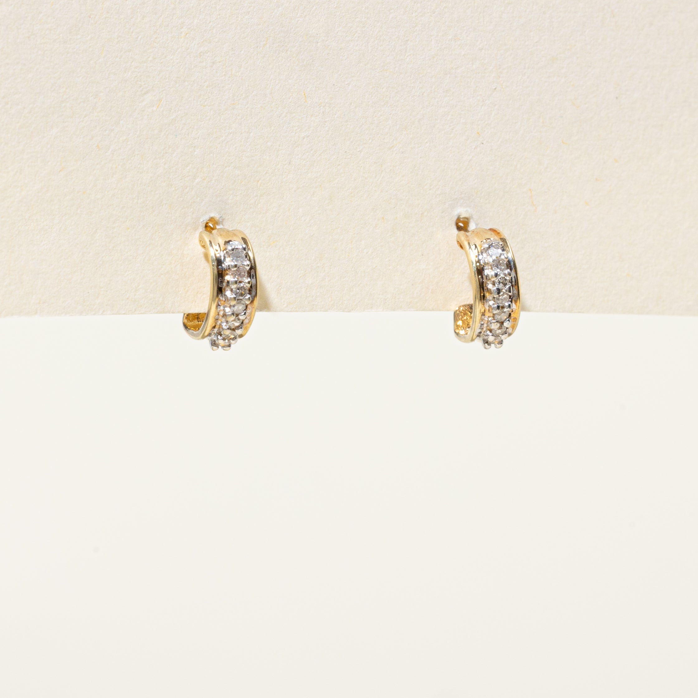 10k Diamond Half Huggie Earrings