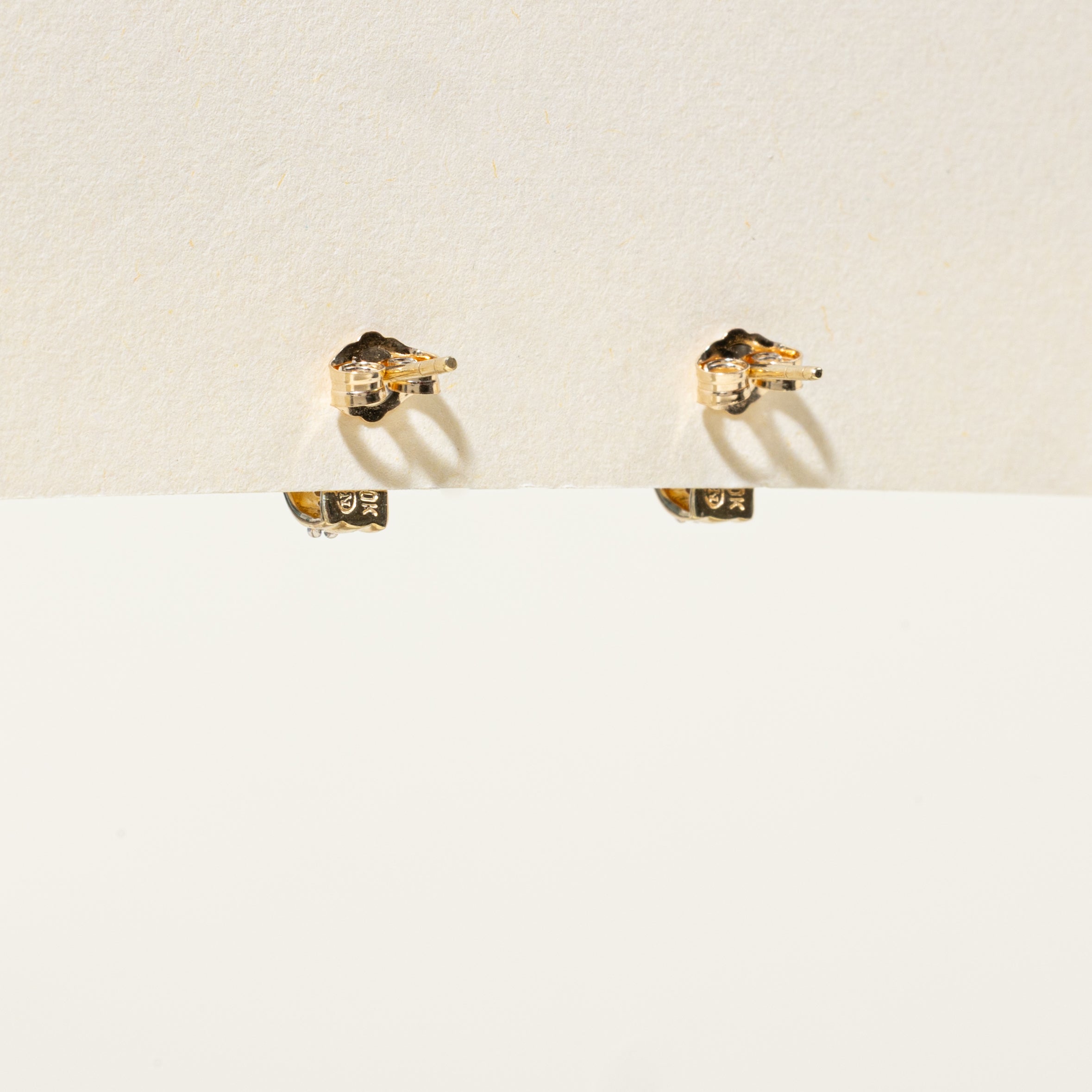 10k Diamond Half Huggie Earrings