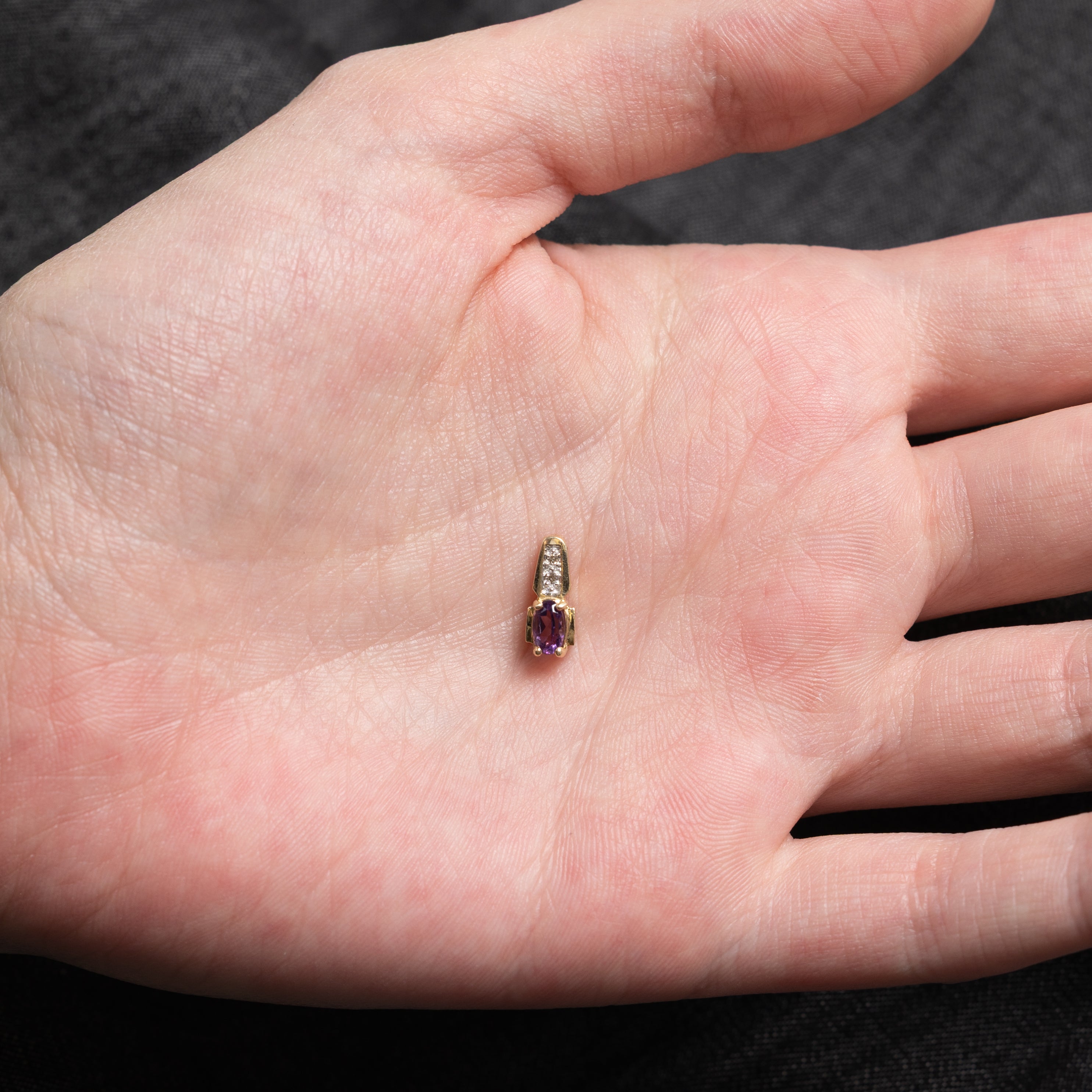 10k Amethyst & Diamond Pendant