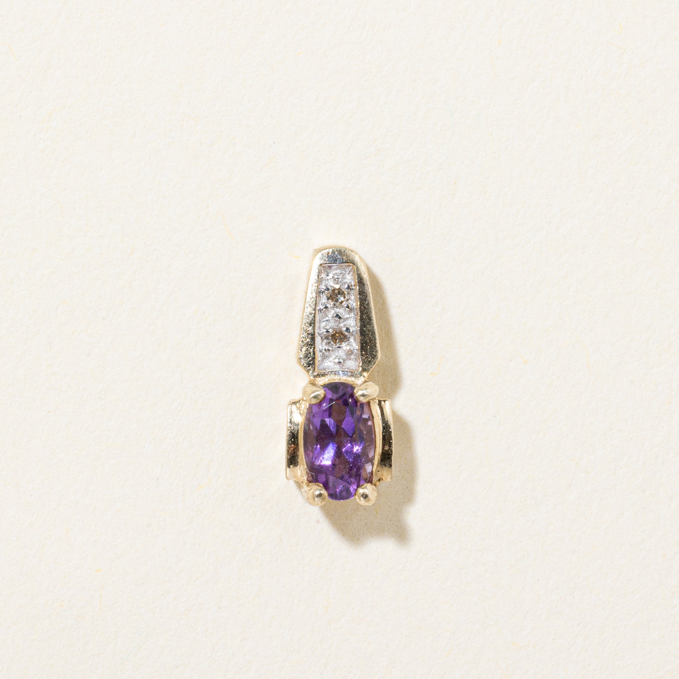 10k Amethyst & Diamond Pendant