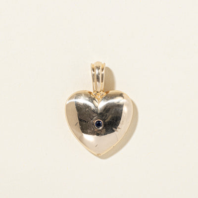 10k Single Stone Sapphire Heart Pendant | 0.05ct