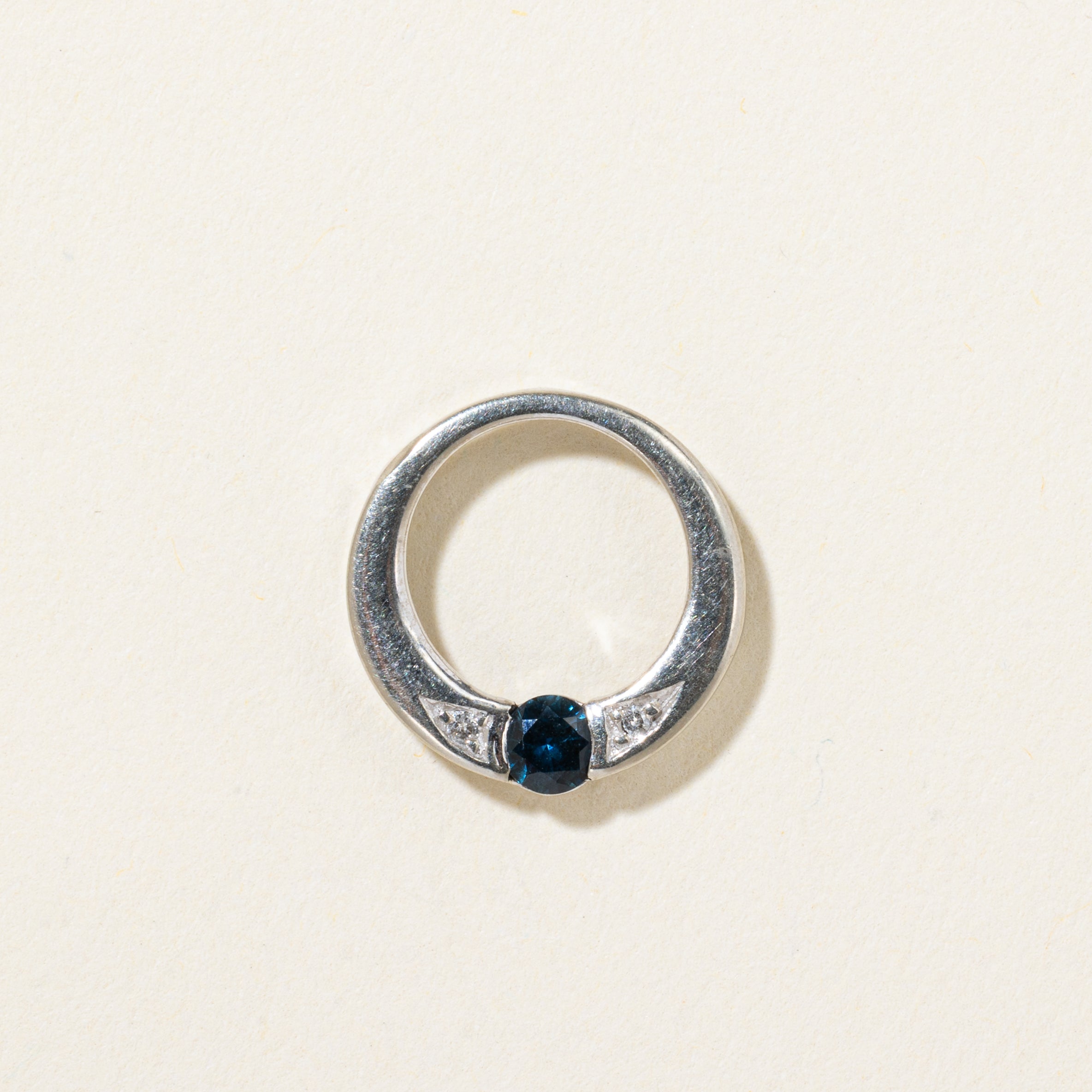 10k Sapphire & Diamond Circle Pendant