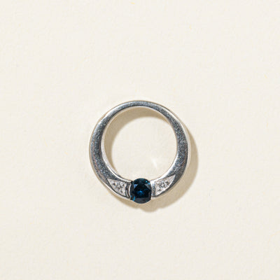 10k Sapphire & Diamond Circle Pendant
