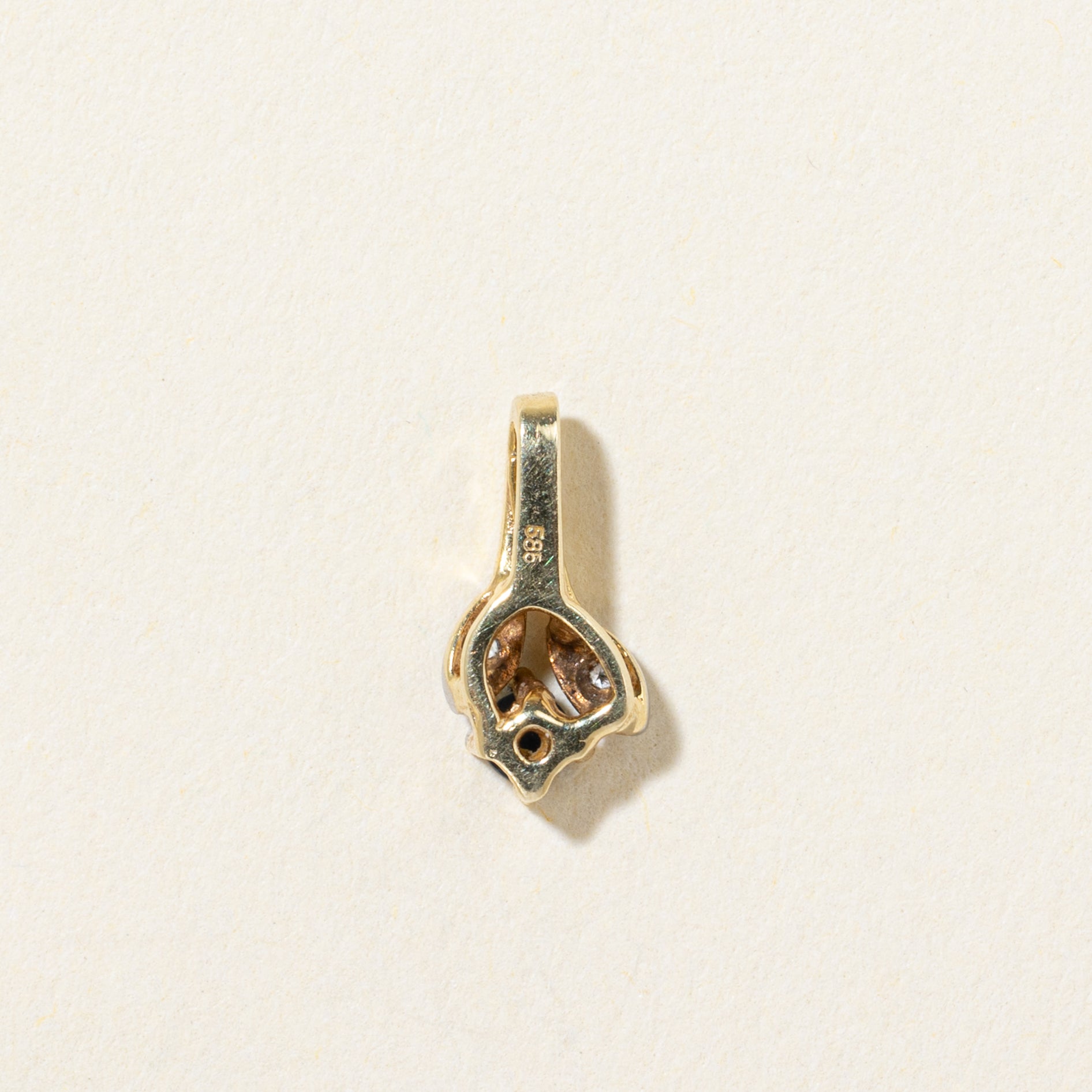 14k Sapphire & Diamond Leaf Pendant