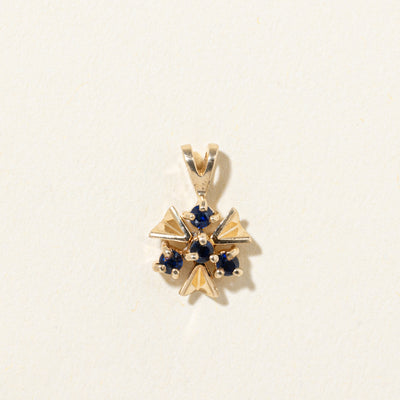 14k Sapphire Cluster Pendant | 0.03ct