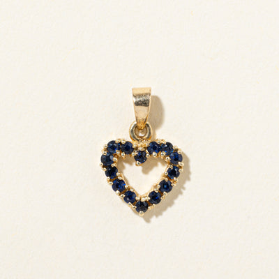 14k Sapphire Heart Pendant | 0.07ct