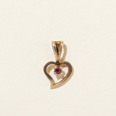 10k Ruby Heart Pendant | 0.016ct
