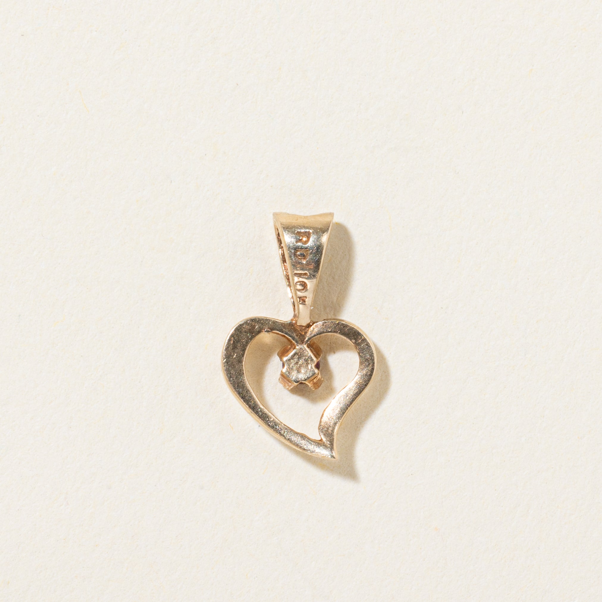 10k Ruby Heart Pendant | 0.016ct