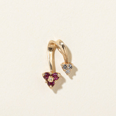 14k Diamond & Ruby Cluster Pendant