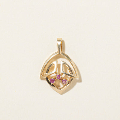 14k Ruby Geometric Pendant | 0.03ctw