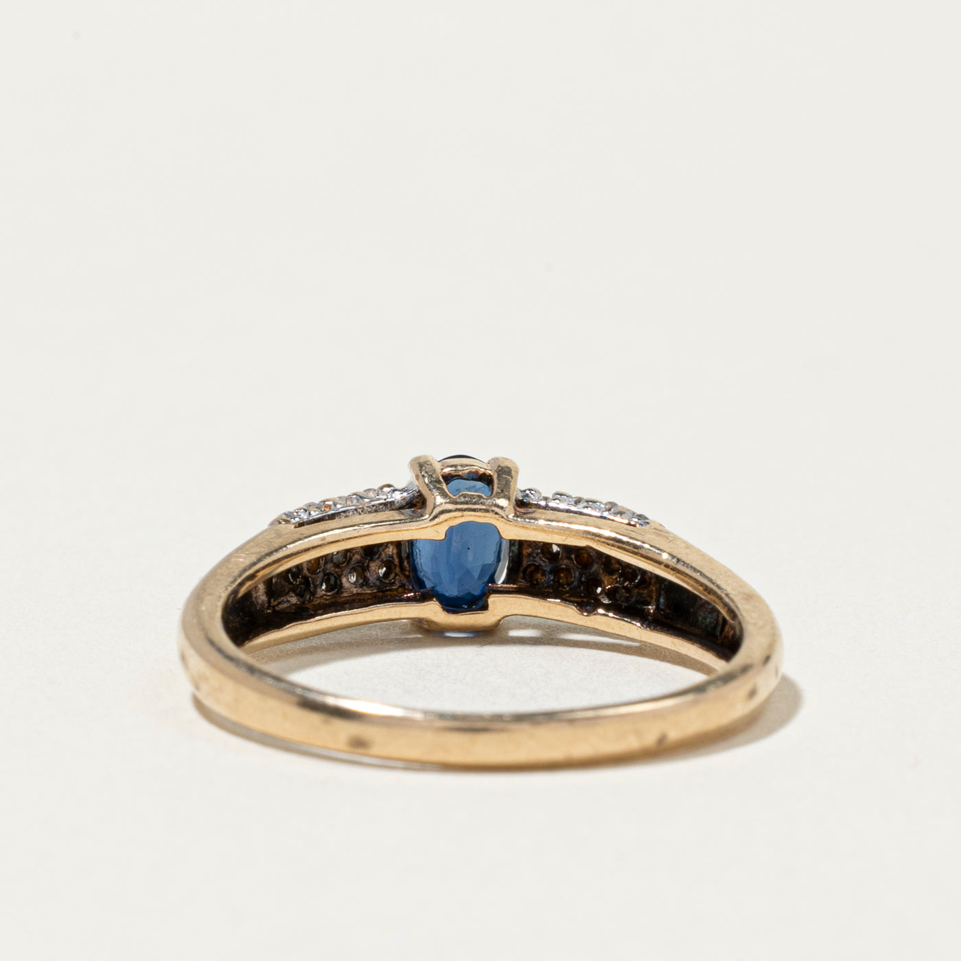 Oval Cut Sapphire & Diamond Accented Ring | SZ 7