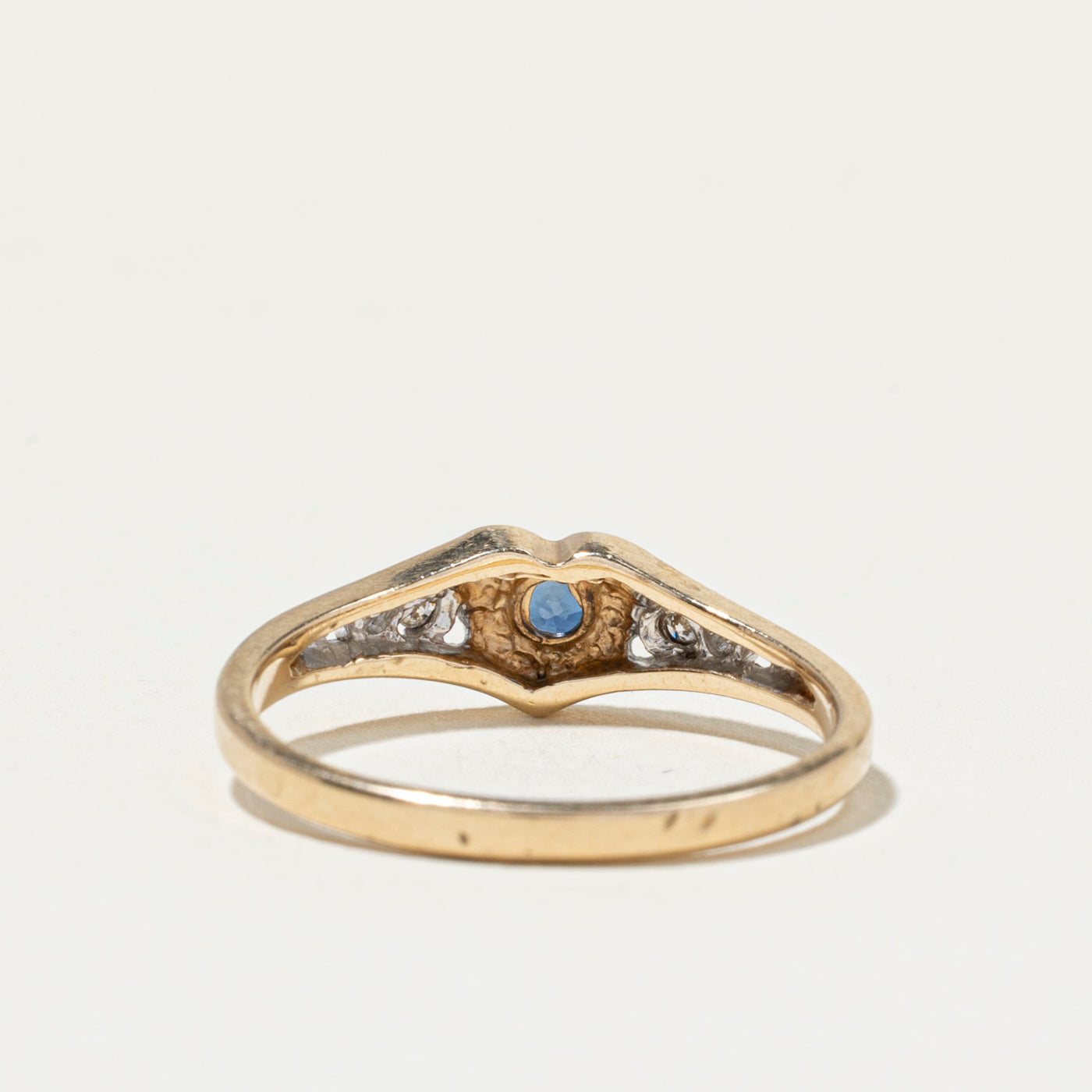 Sapphire & Diamond Heart Ring | SZ 6.25