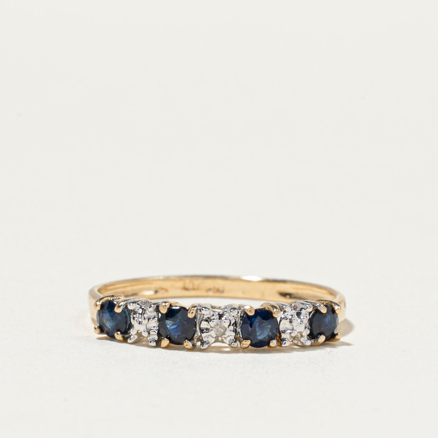 Bague demi-éternité saphir et diamants | Taille 6
