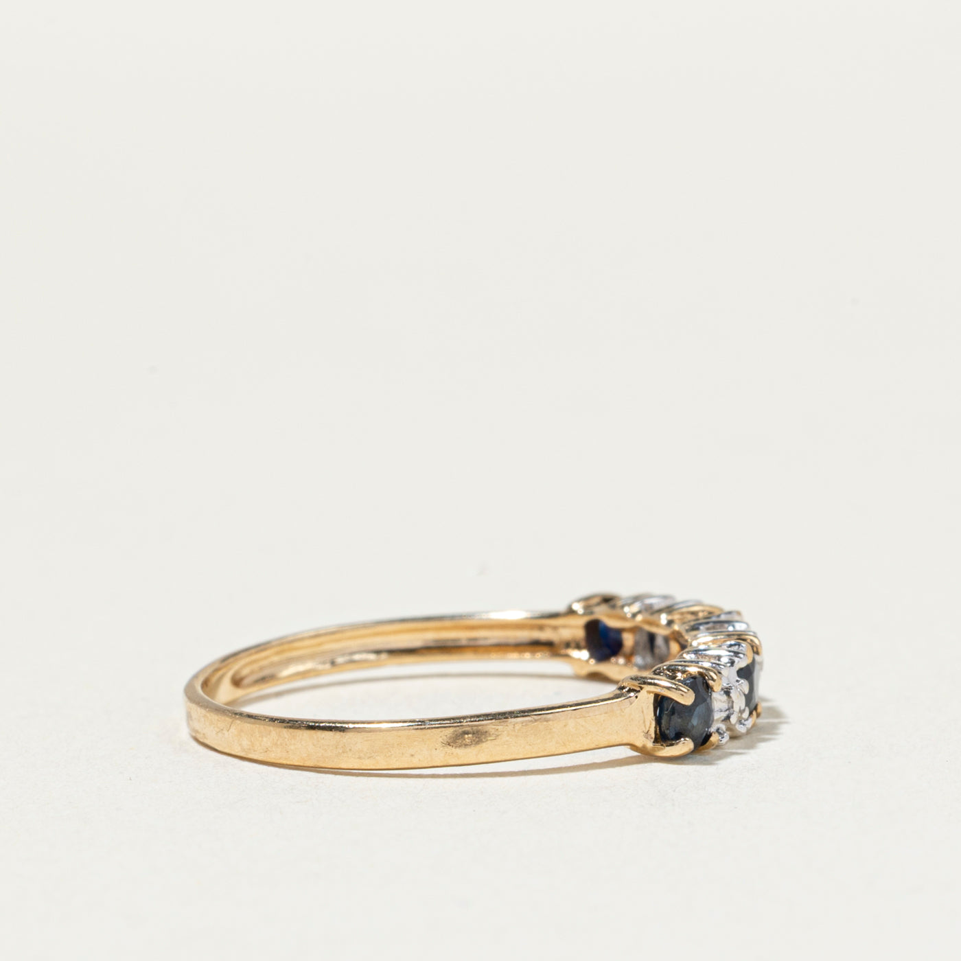 Bague demi-éternité saphir et diamants | Taille 6