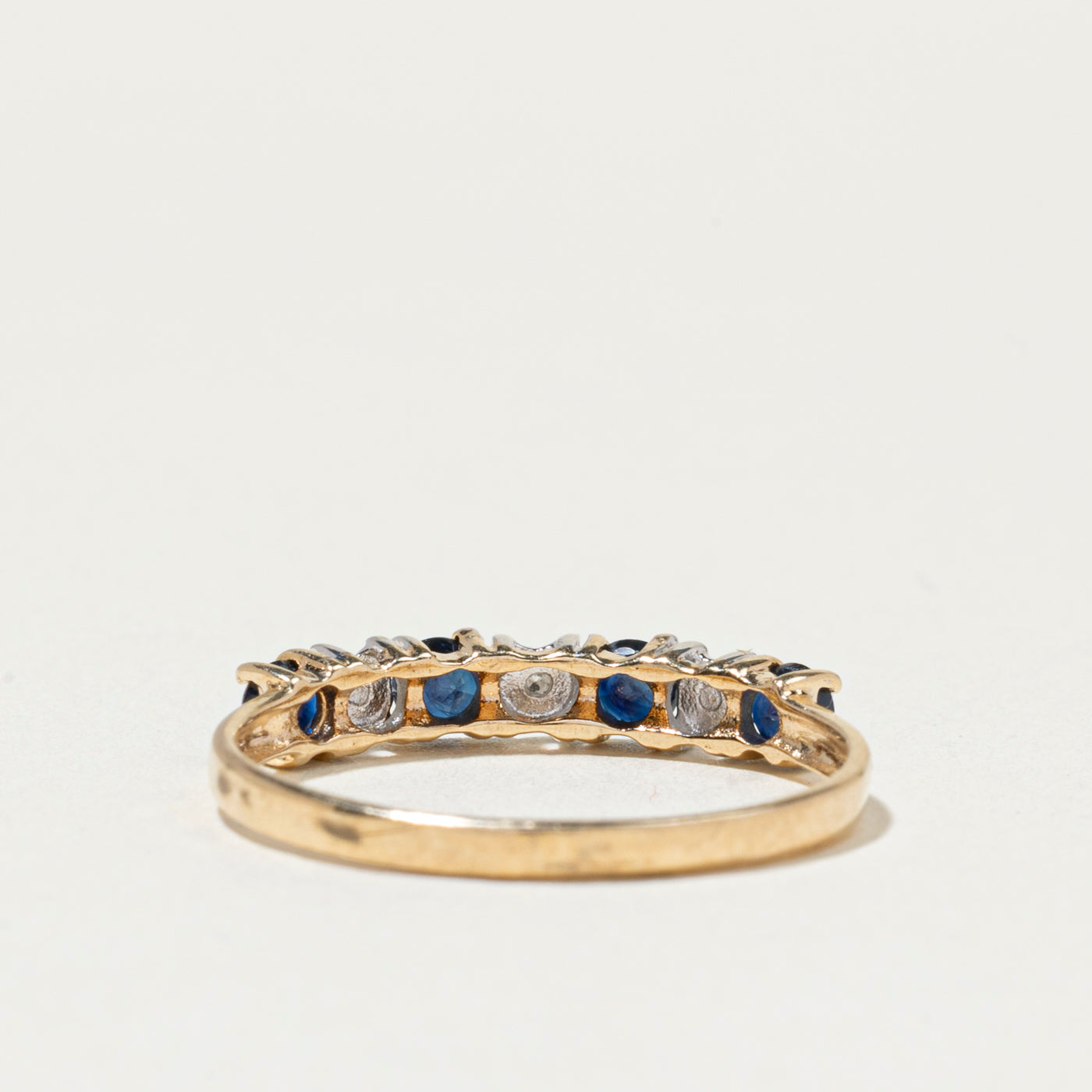 Bague demi-éternité saphir et diamants | Taille 6