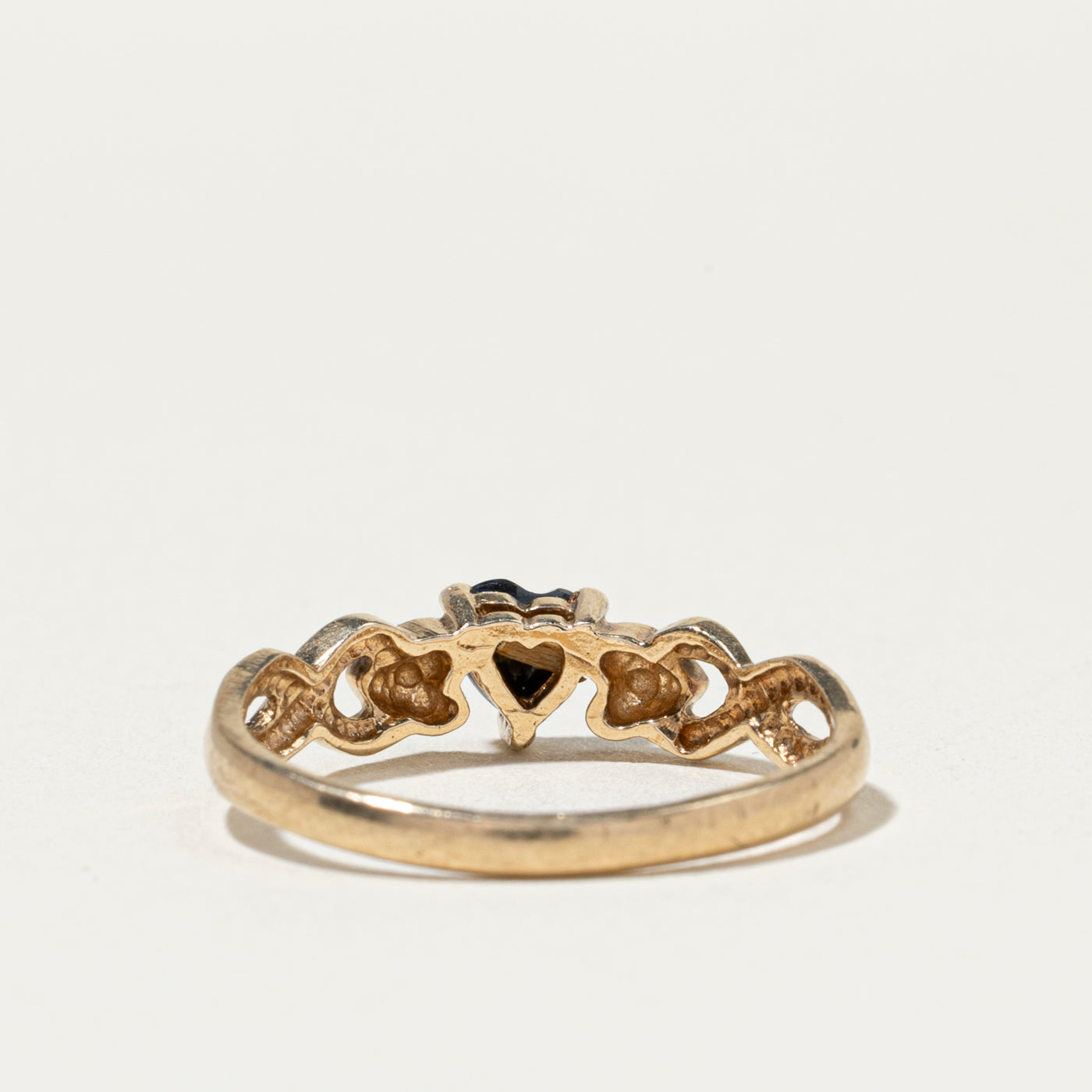 Bague en saphir et diamants avec cœur | Taille 5,5