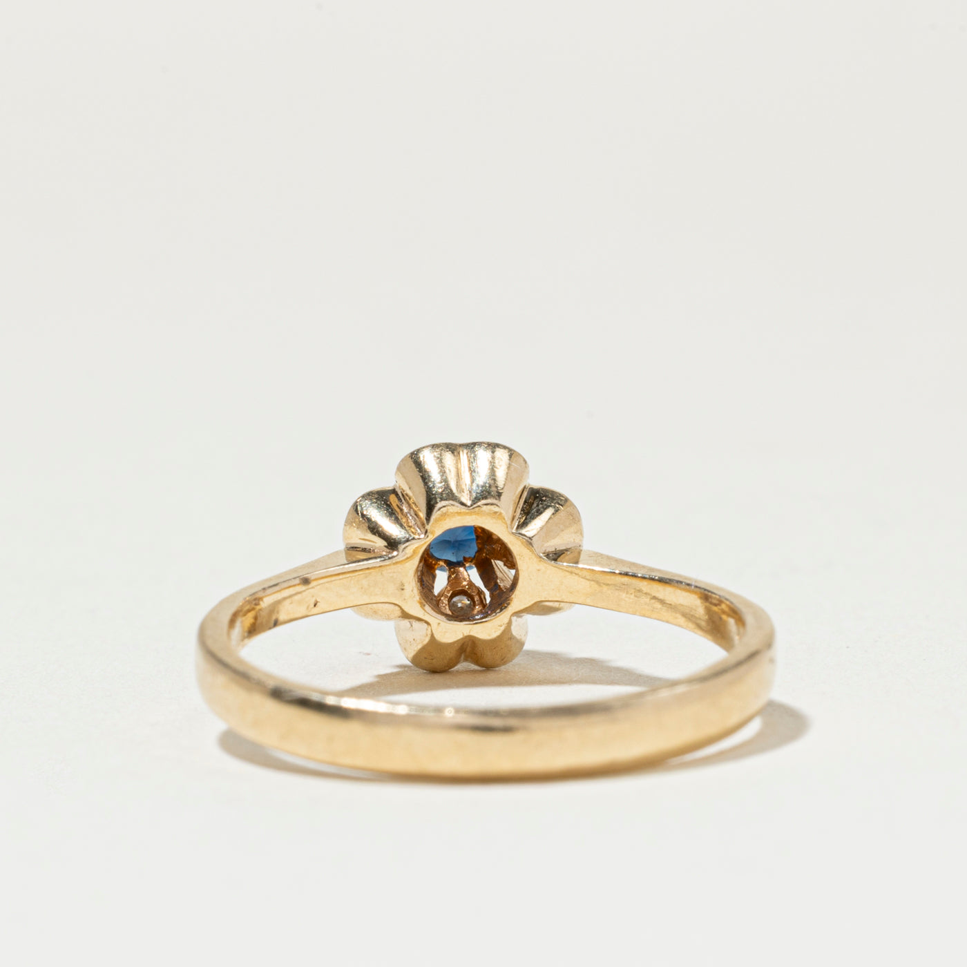 Sapphire & Diamond Flower Ring | SZ 5.5