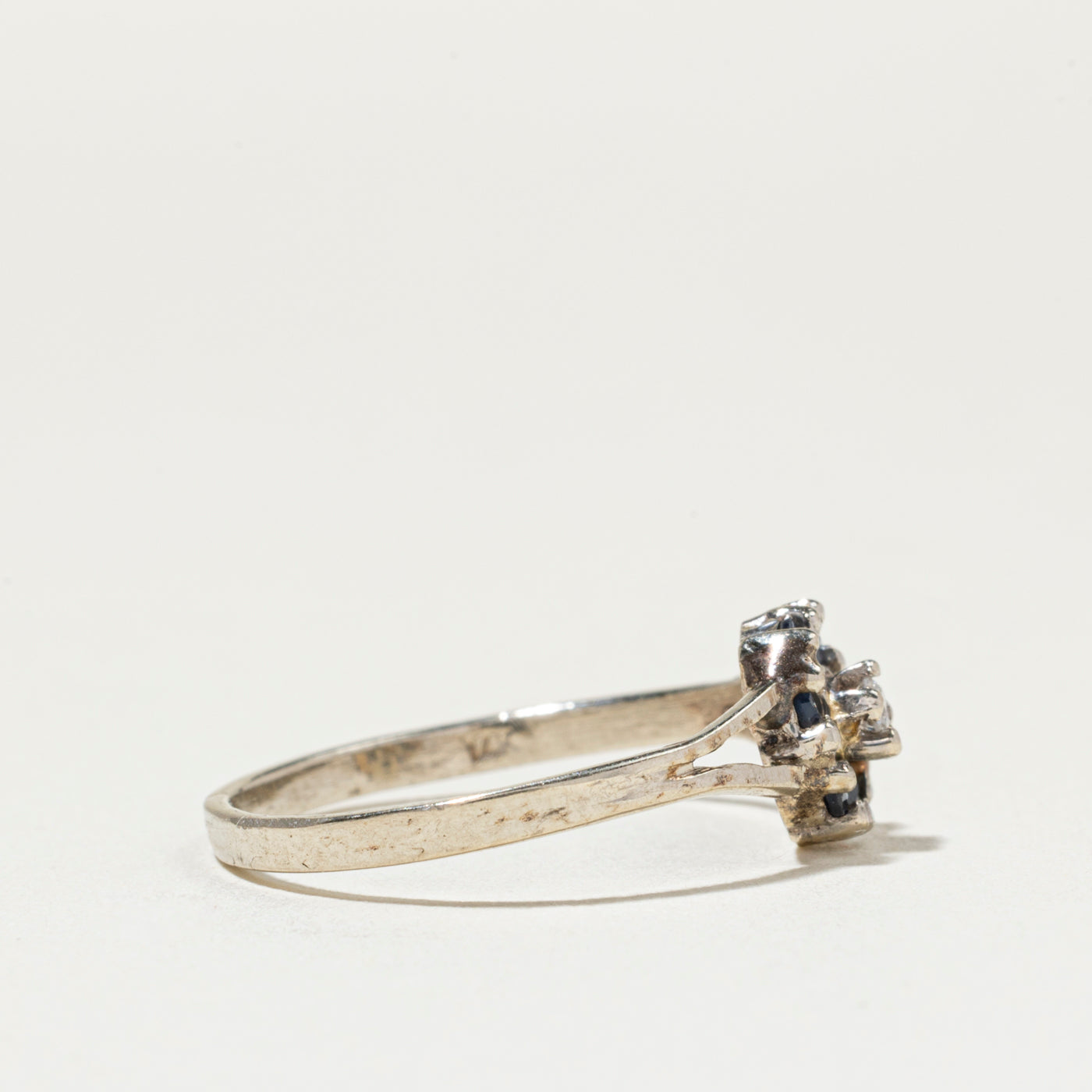 Bague halo diamant et saphir | Taille 5,5