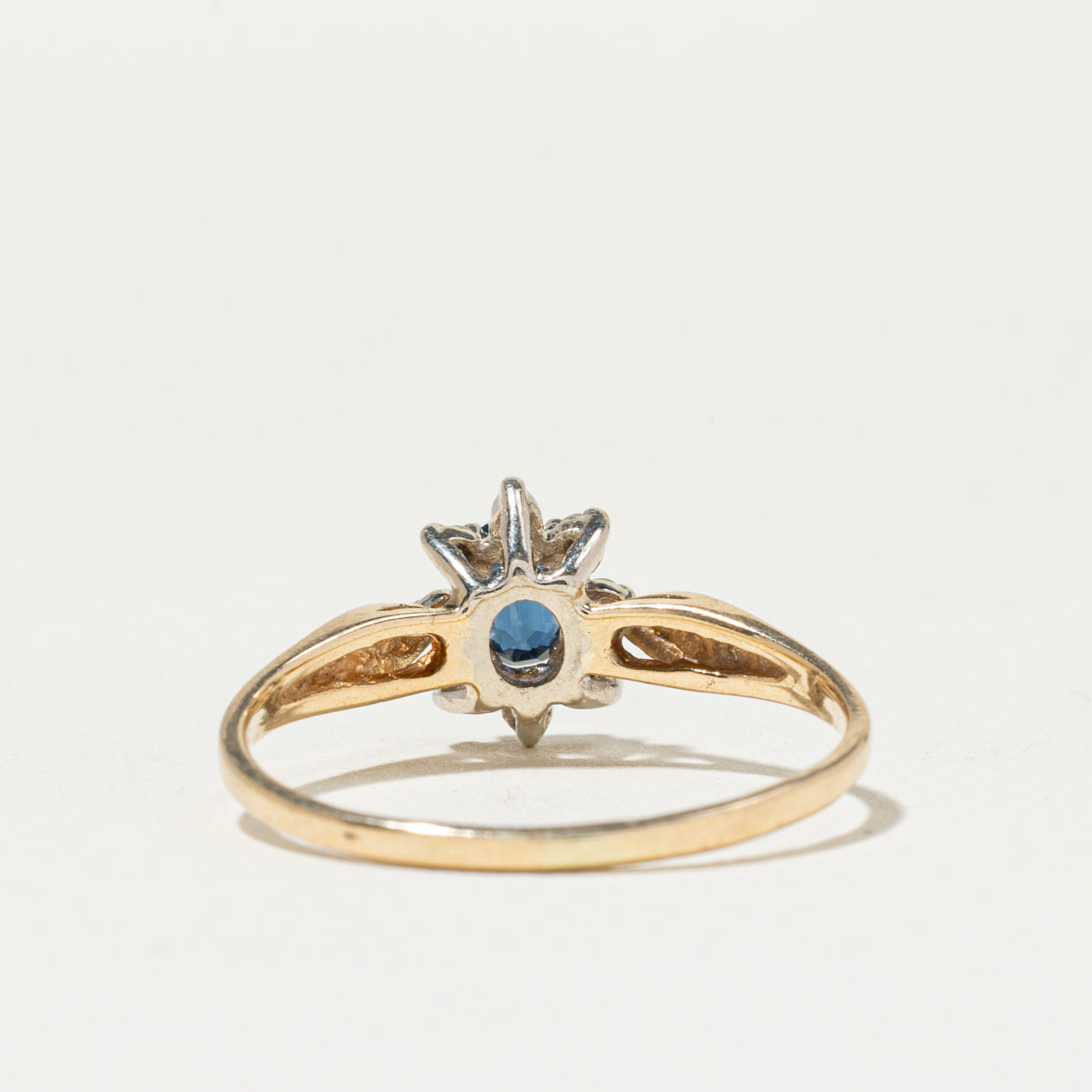 Sapphire & Diamond Petal Halo Ring | SZ 6.5