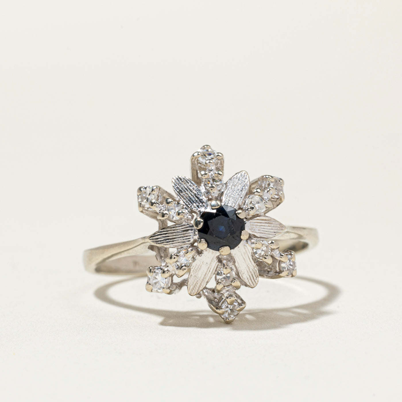 Sapphire & Diamond Snowflake Ring | SZ 11