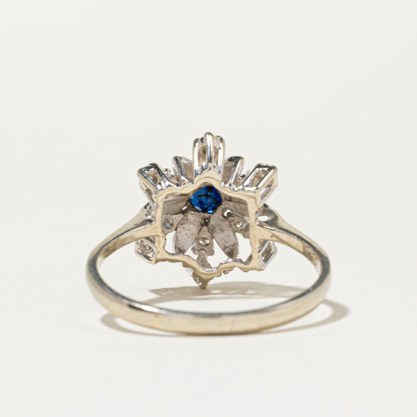 Sapphire & Diamond Snowflake Ring | SZ 11