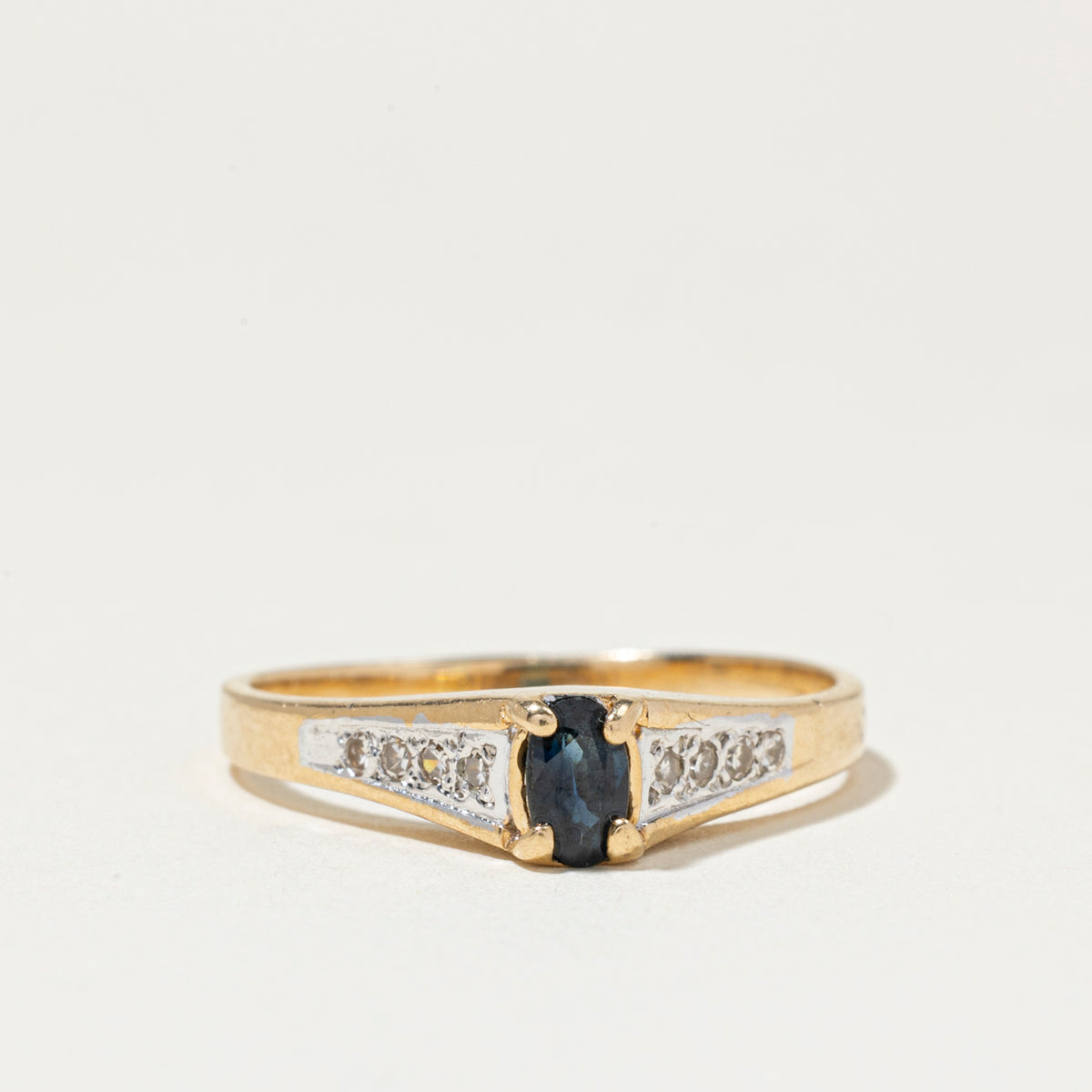 Oval Cut Sapphire & Diamond Accented Ring | SZ 7.5
