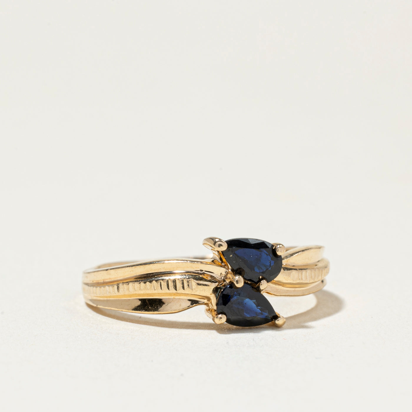 Two Stone Sapphire Bypass Ring | SZ 5.75
