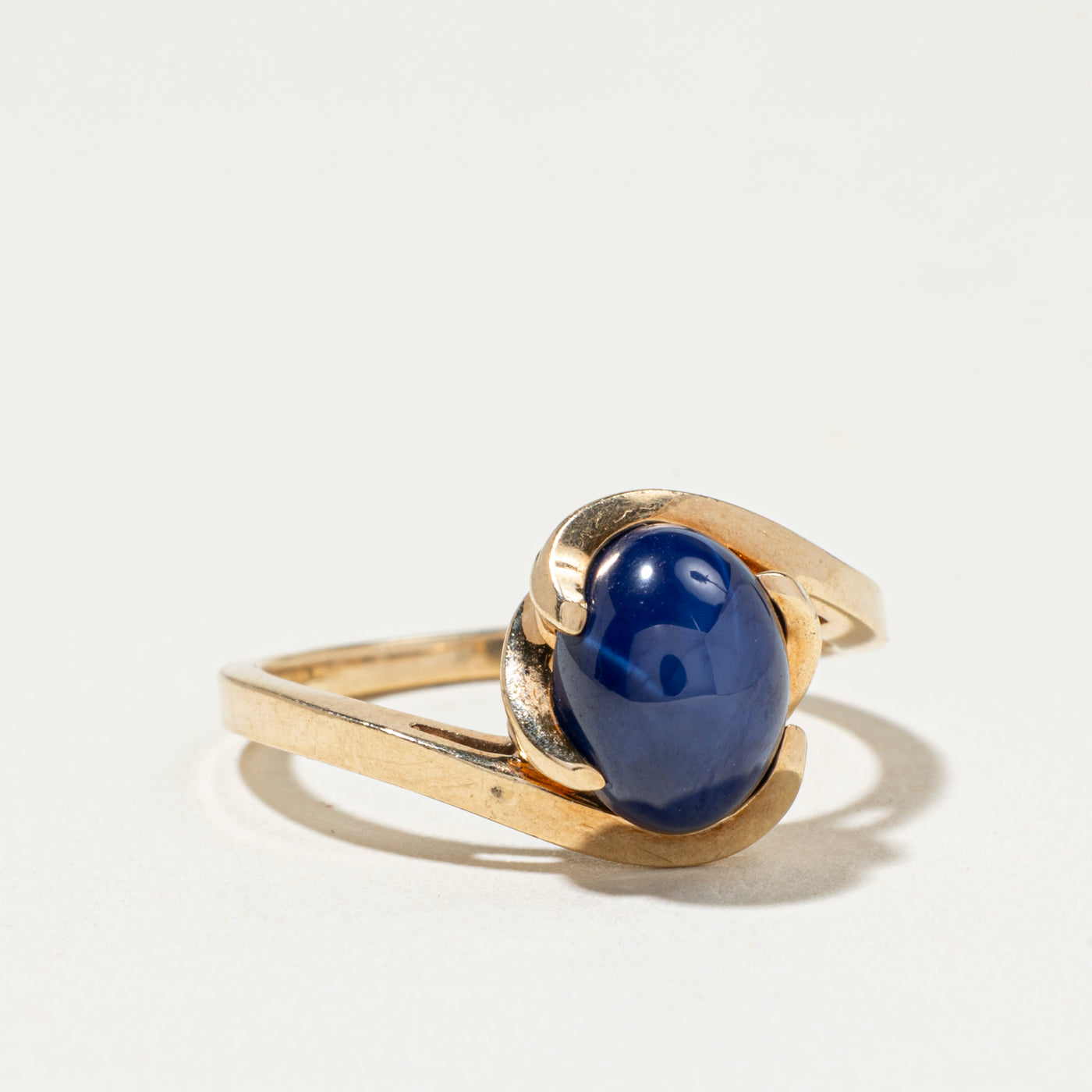 Synthetic Star Sapphire Bypass Ring | SZ 7