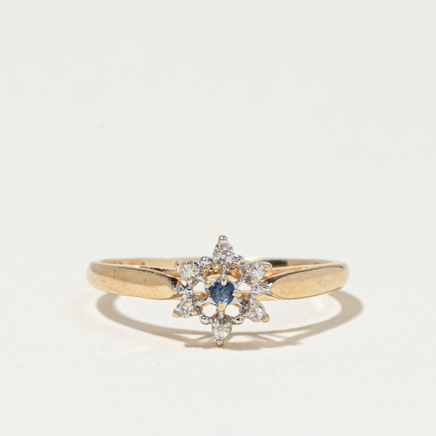 Canadian Sapphire & Diamond Petal Ring | SZ 4.25