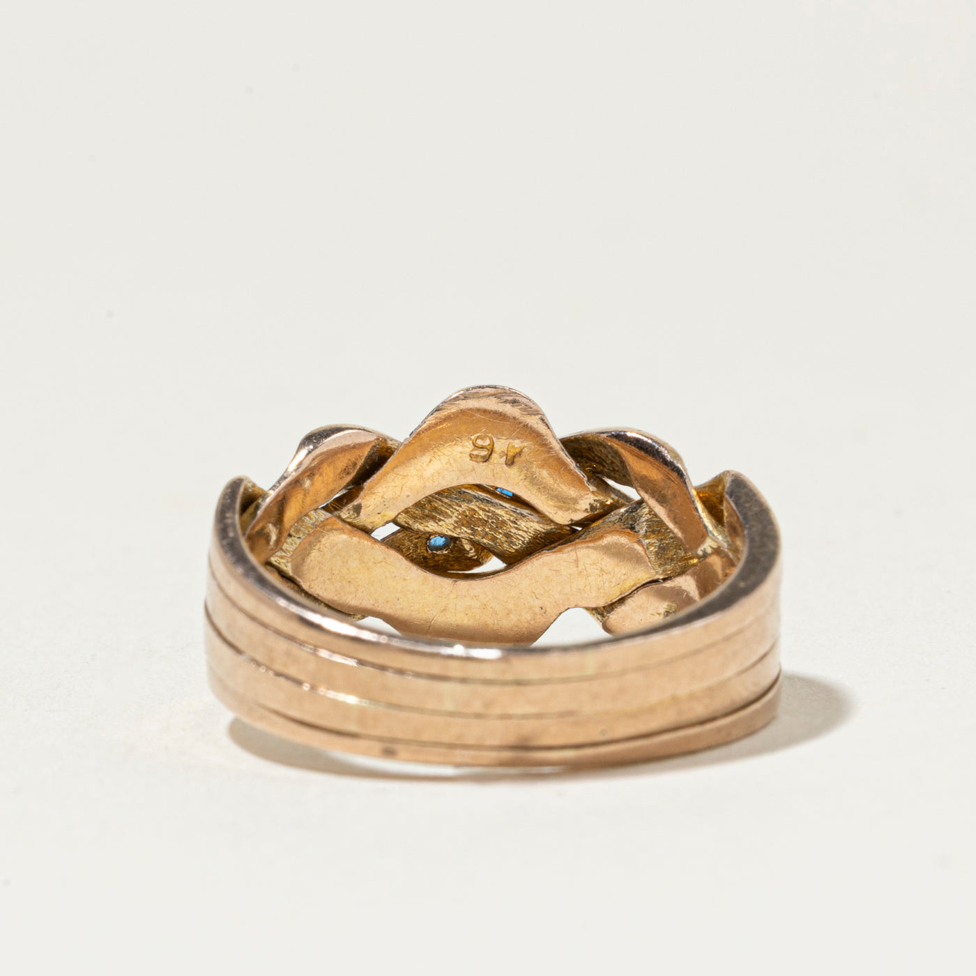 Synthetic Sapphire & Diamond Puzzle Ring | SZ 5