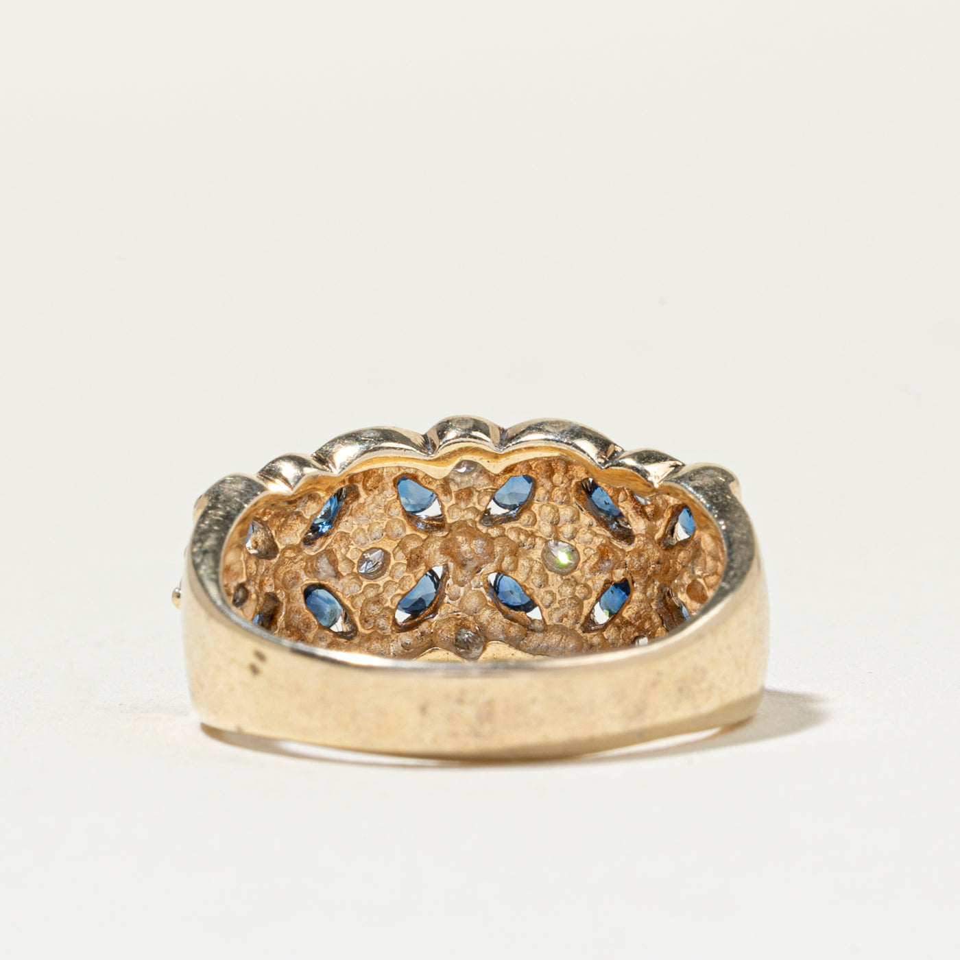 Bague florale en saphir et diamants | Taille 5,75