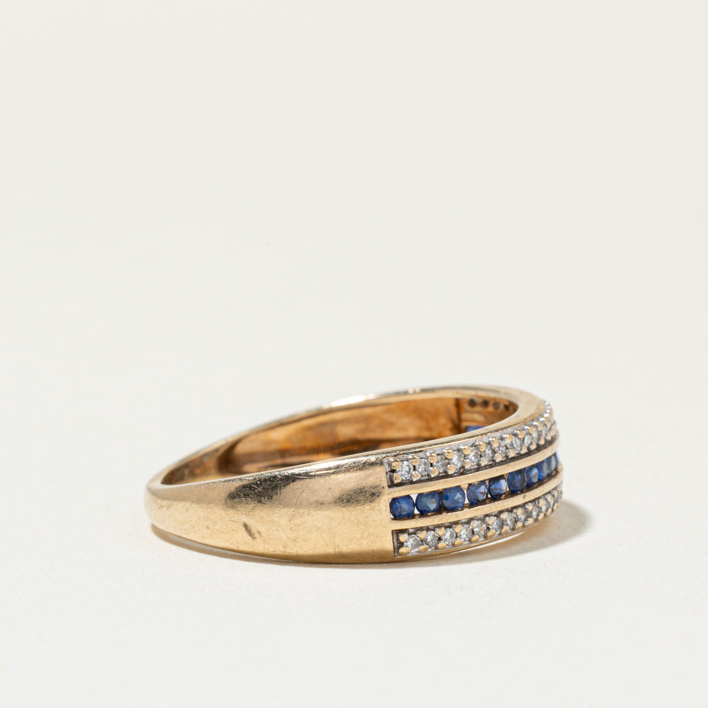 Bague multi-rangs saphirs et diamants | Taille 8