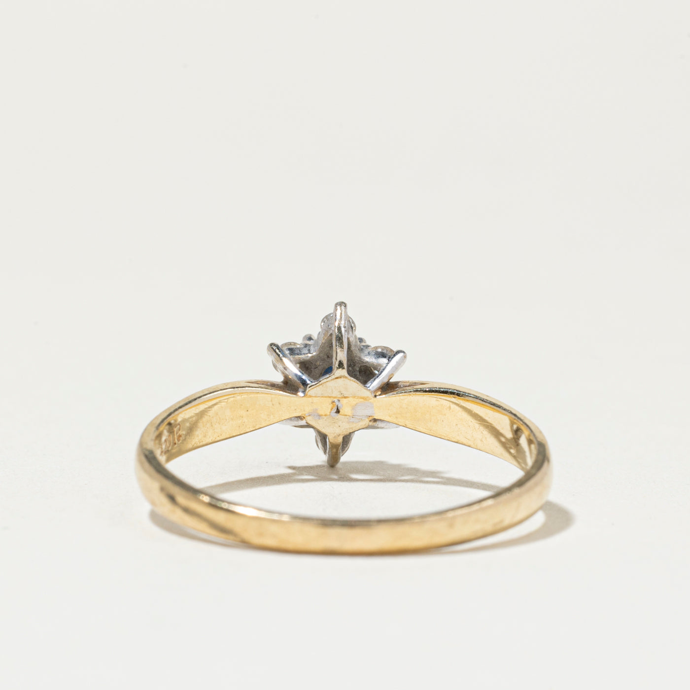 Oval Cut Sapphire & Diamond Petal Ring | SZ 7