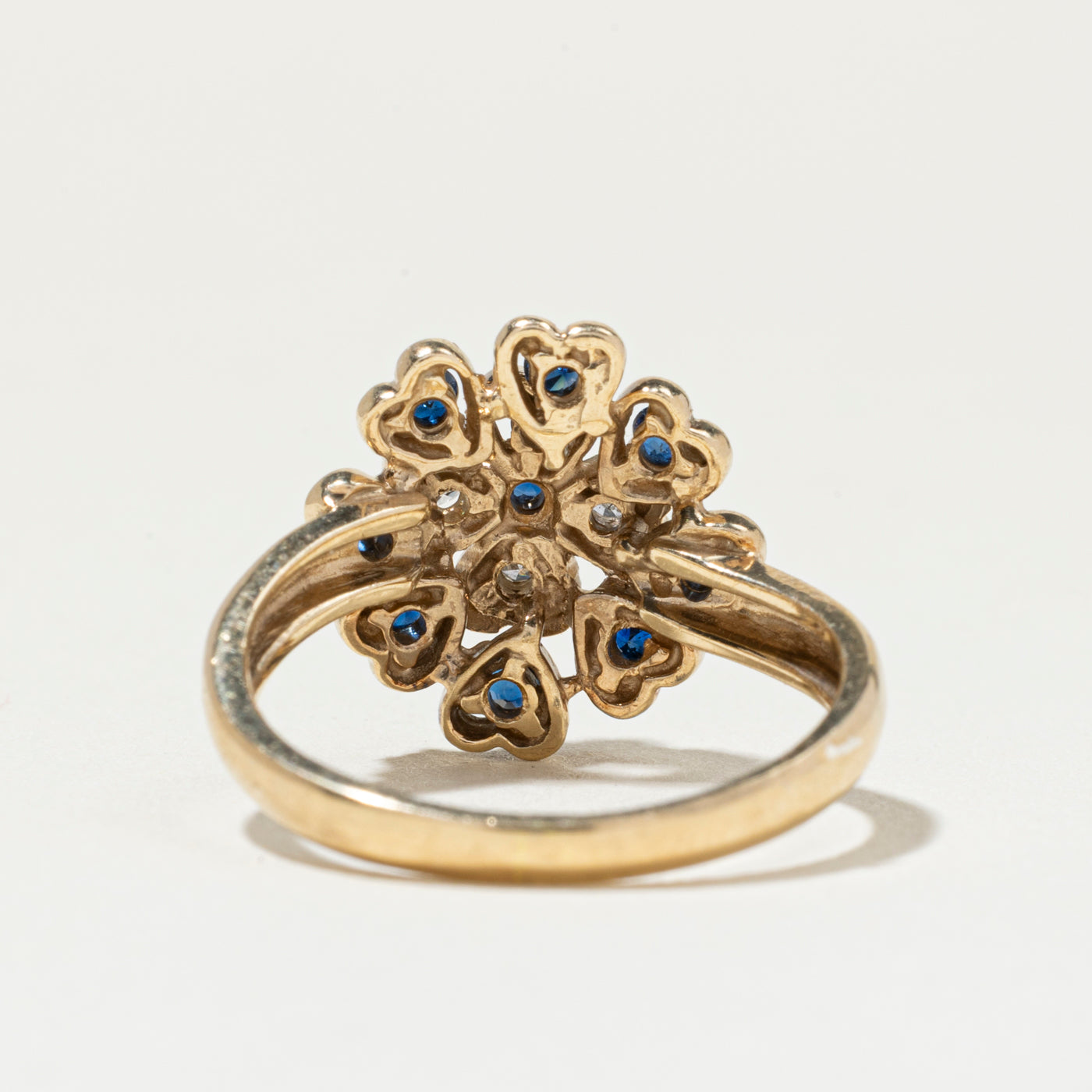 Bague cœur en saphir et diamants | Taille 6