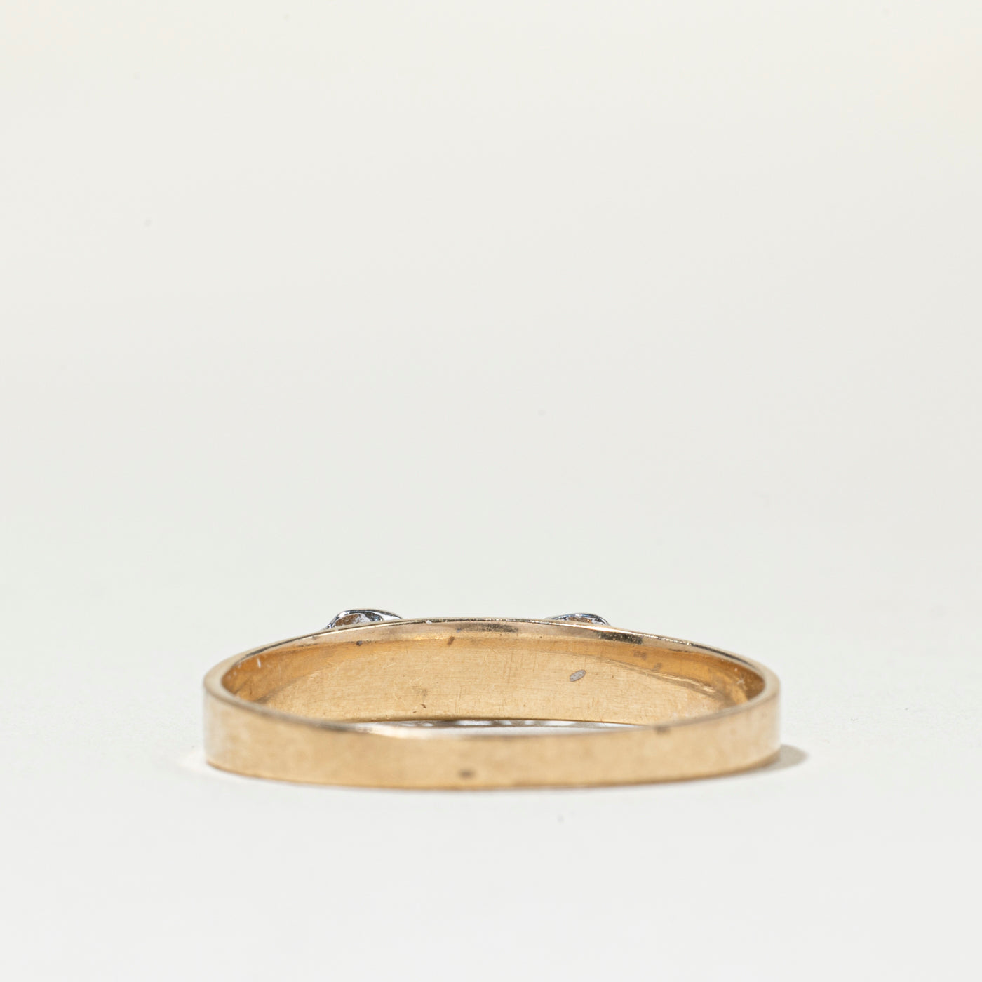 Two Tone Diamond & Sapphire Heart Ring | SZ 9