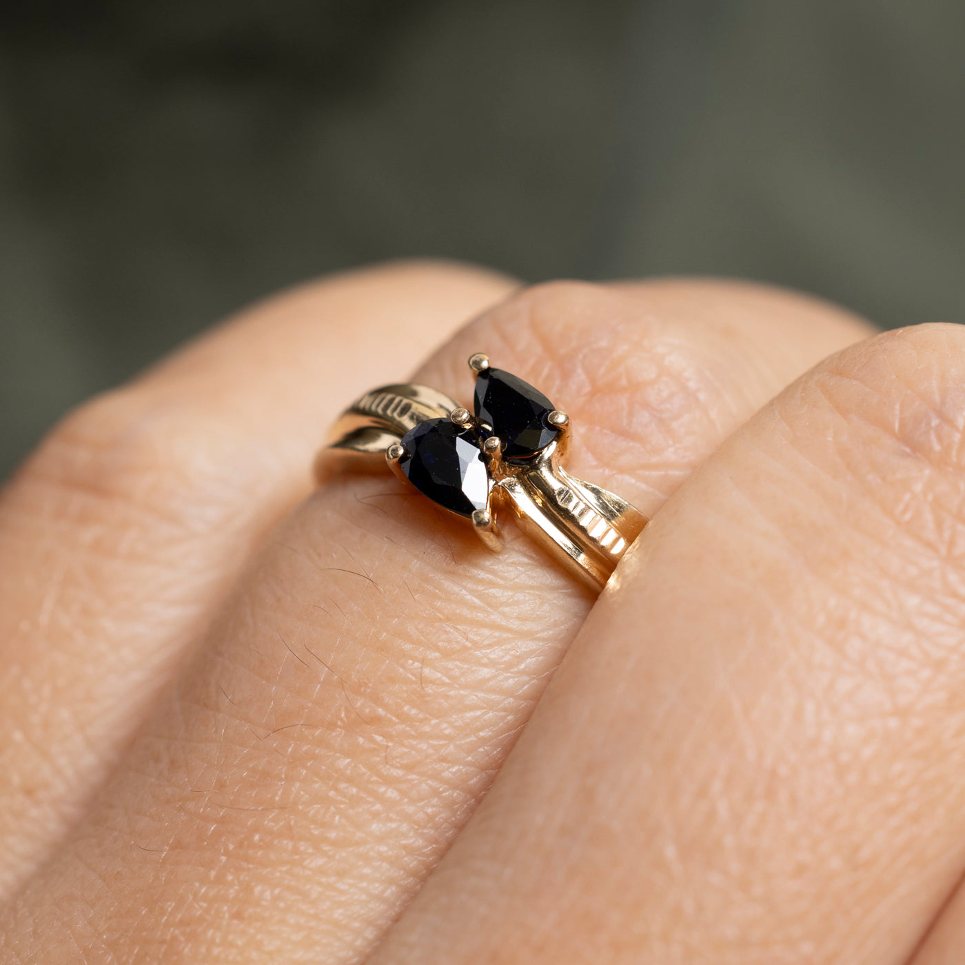 Two Stone Sapphire Bypass Ring | SZ 5.75