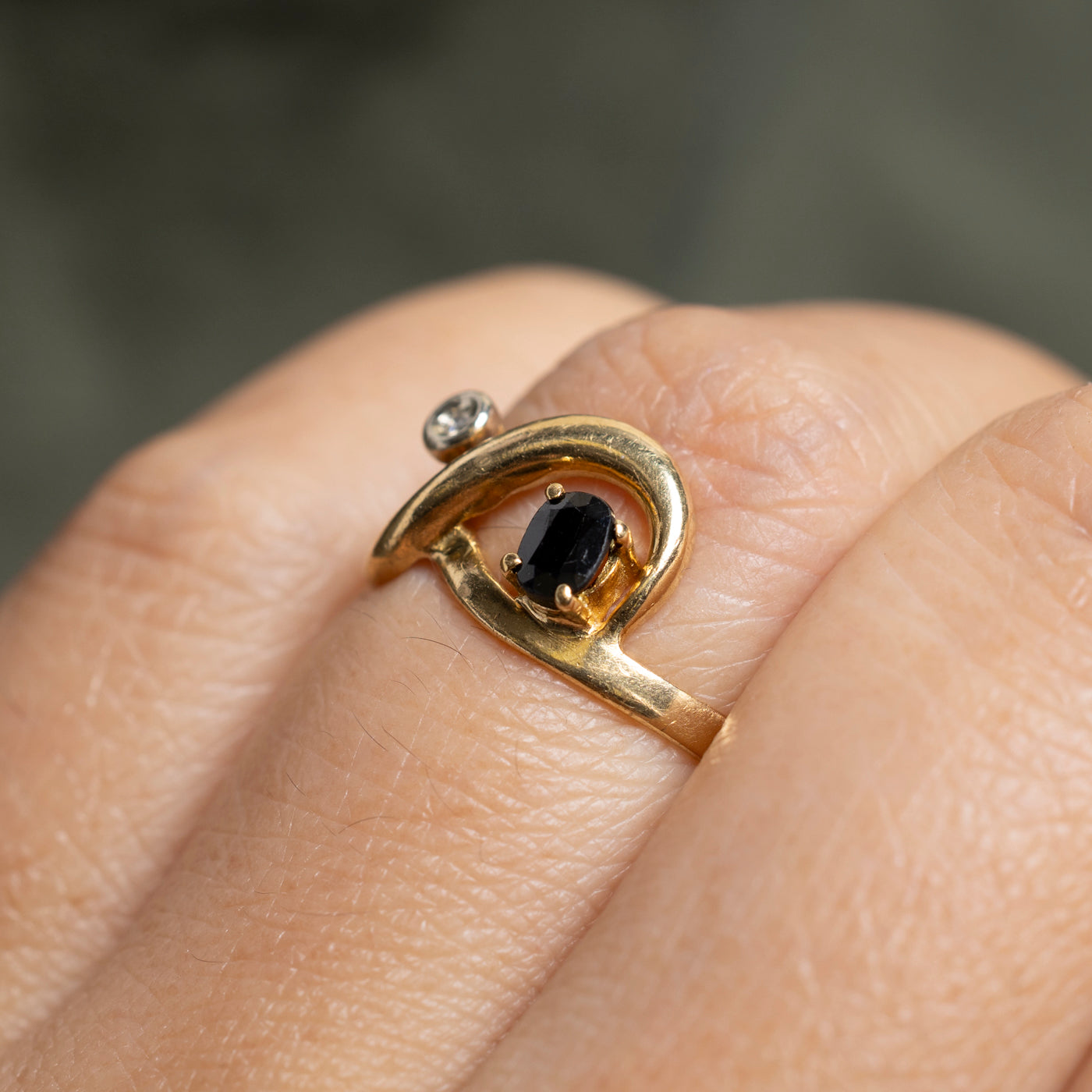 18k Sapphire & Diamond Infinity Ring | SZ 6.25