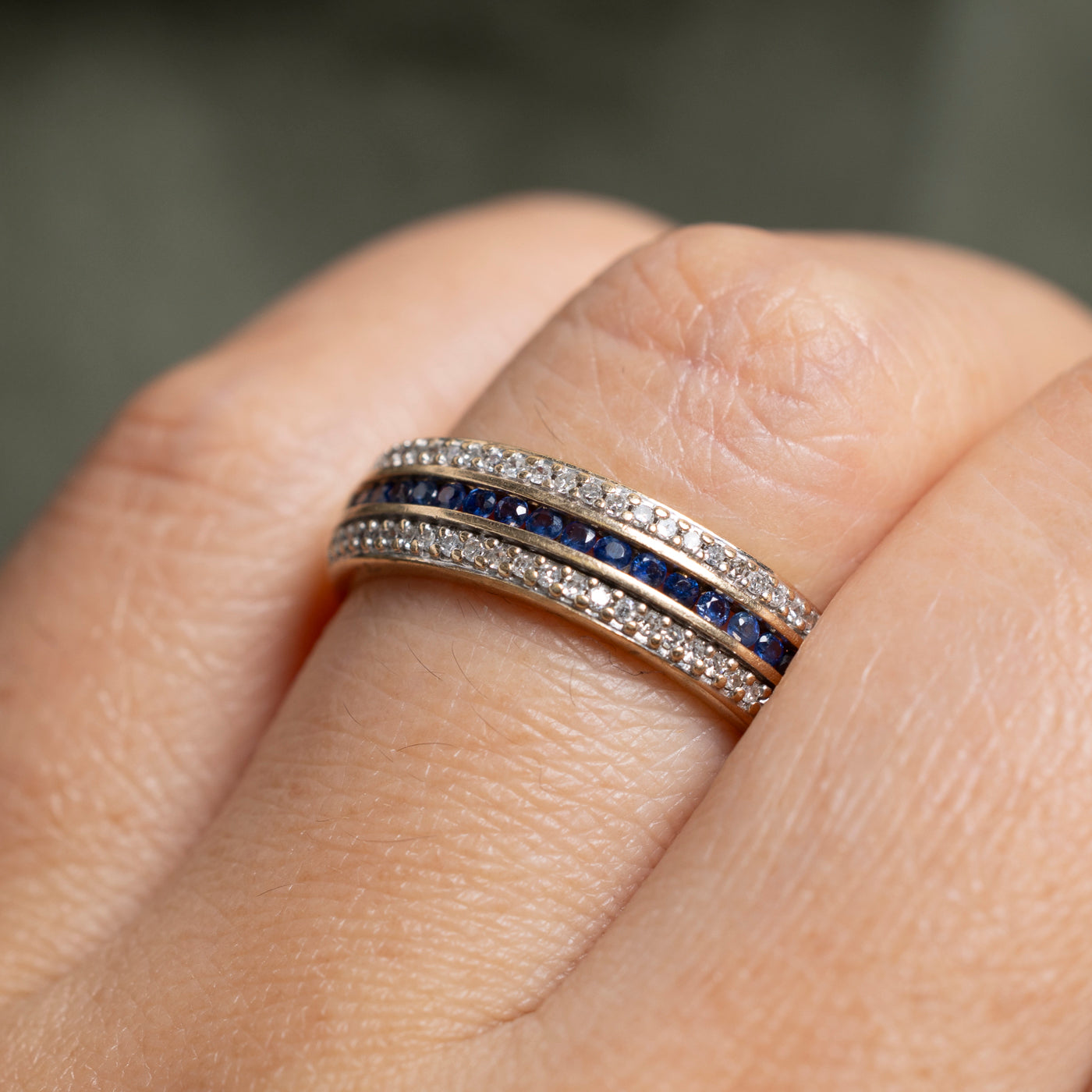 Bague multi-rangs saphirs et diamants | Taille 8