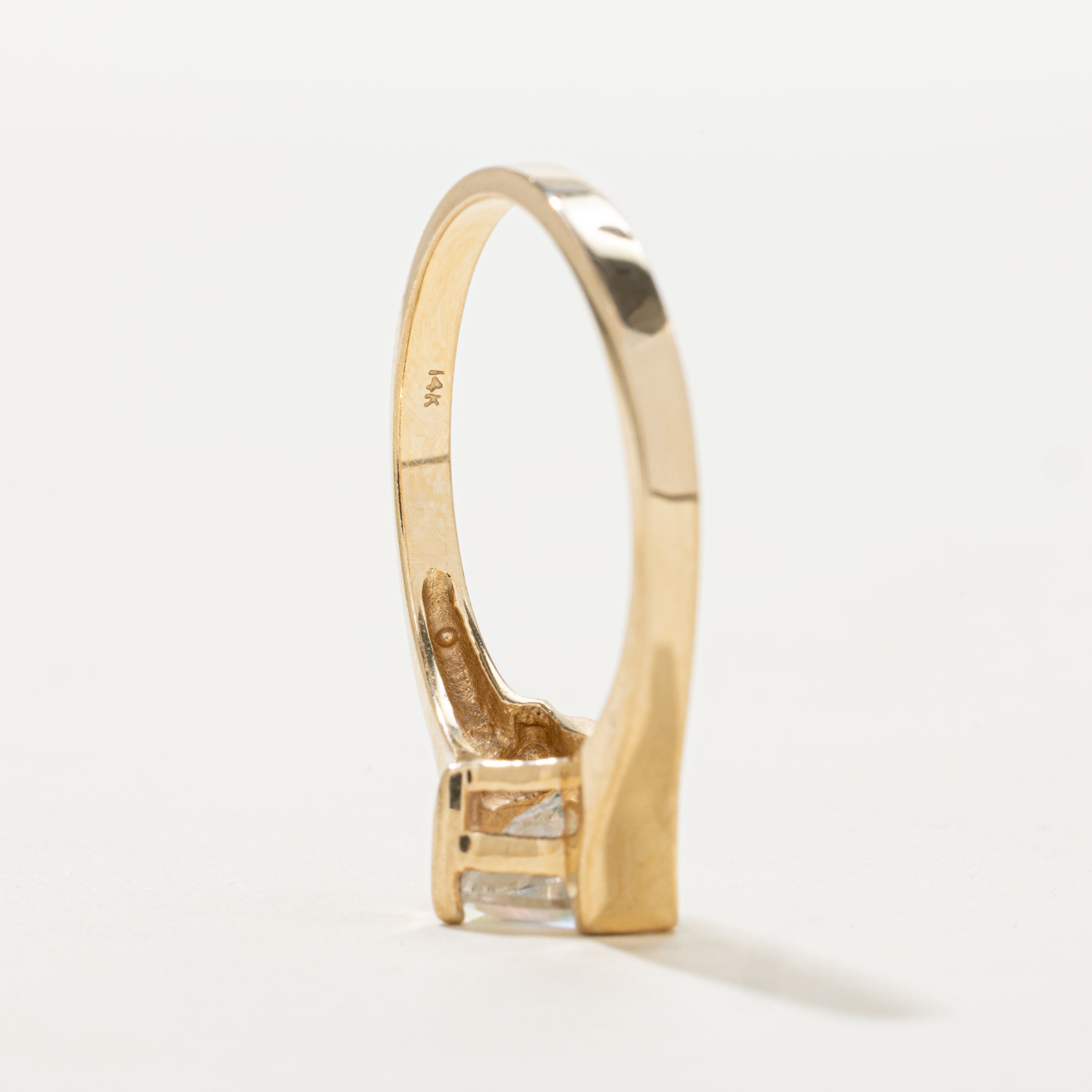 Trillion Cut Mystic Topaz & Diamond Ring | SZ 8.25