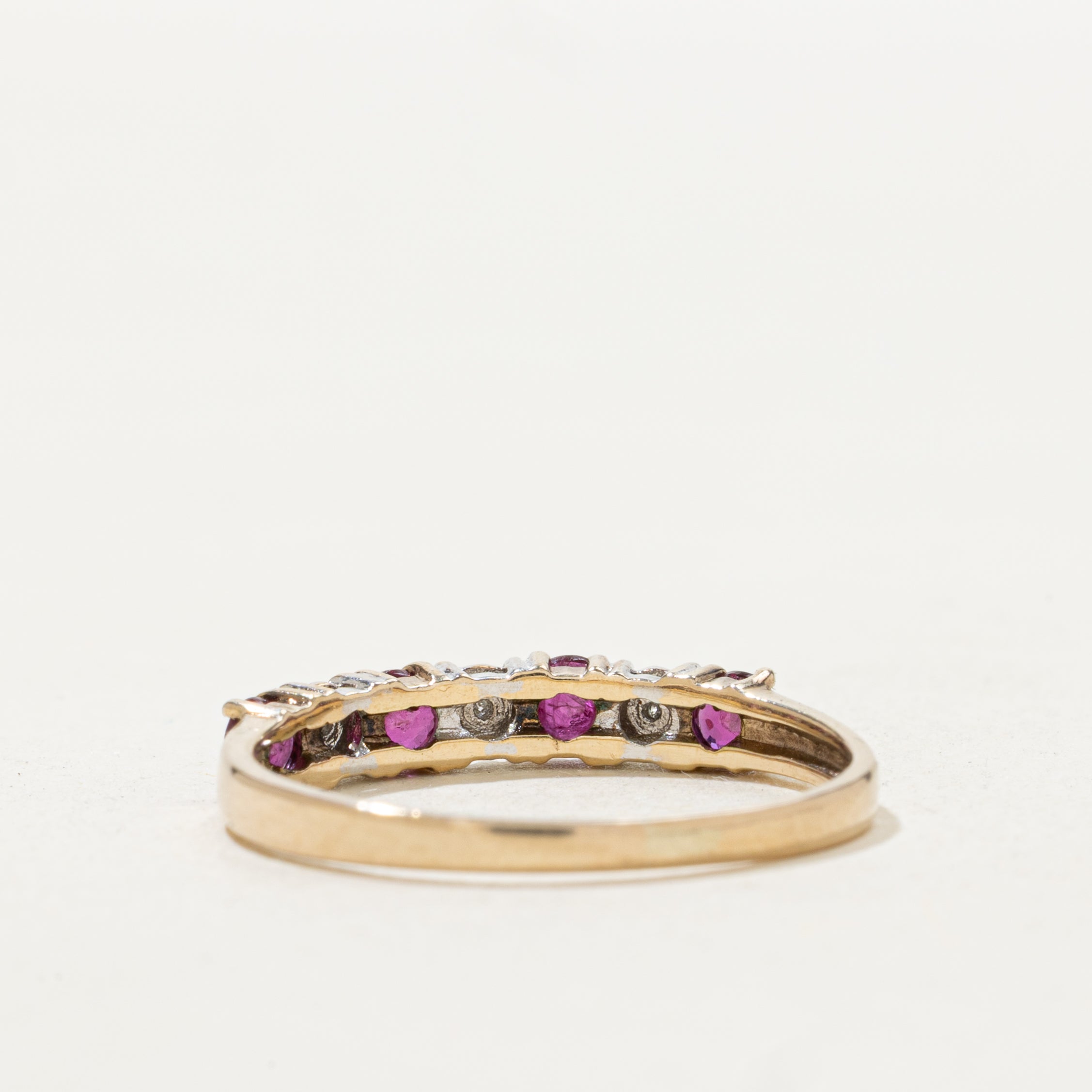 Semi Eternity Diamond & Ruby Band | SZ 7.5