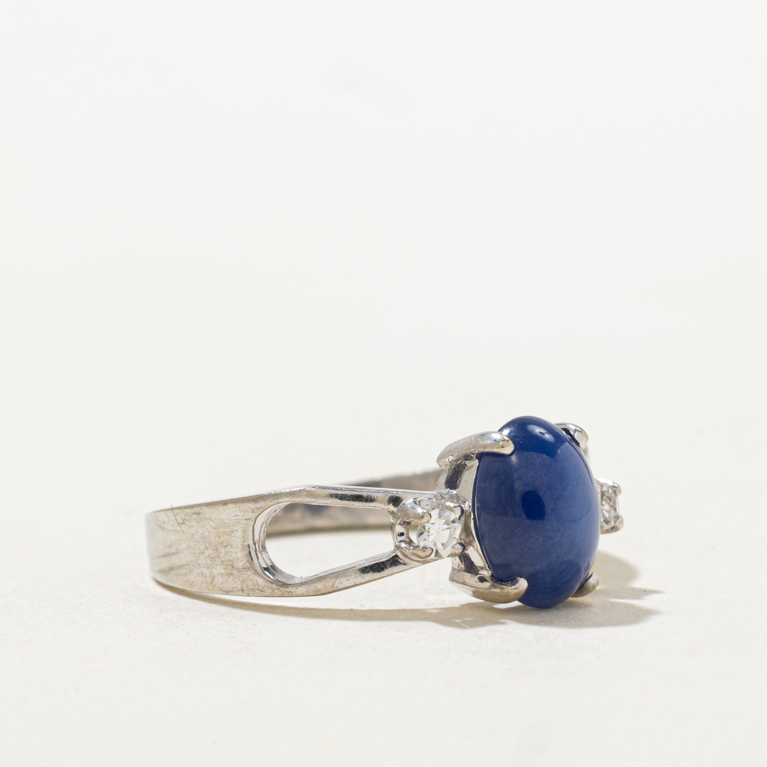 'Birks' Synthetic Star Sapphire & Diamond Ring | SZ 7