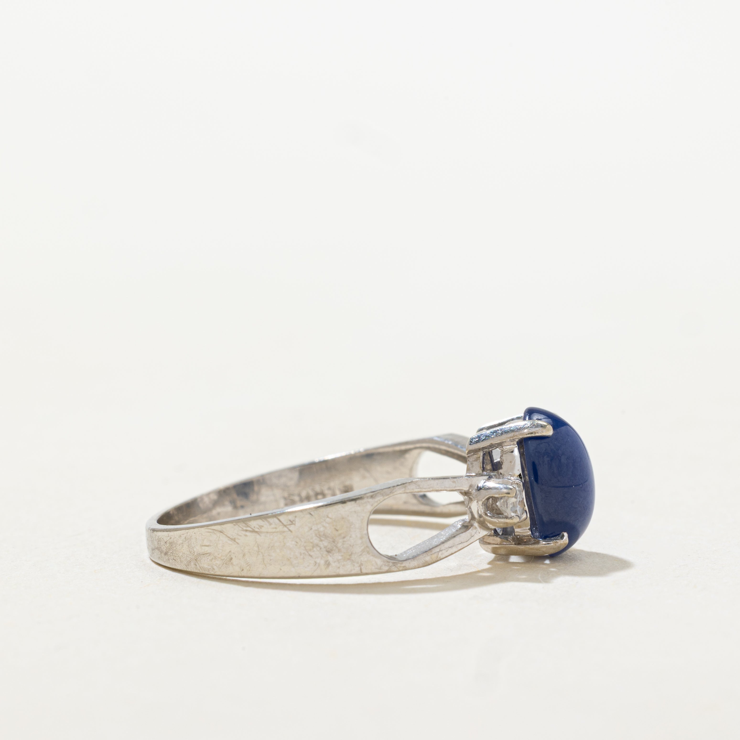 'Birks' Synthetic Star Sapphire & Diamond Ring | SZ 7