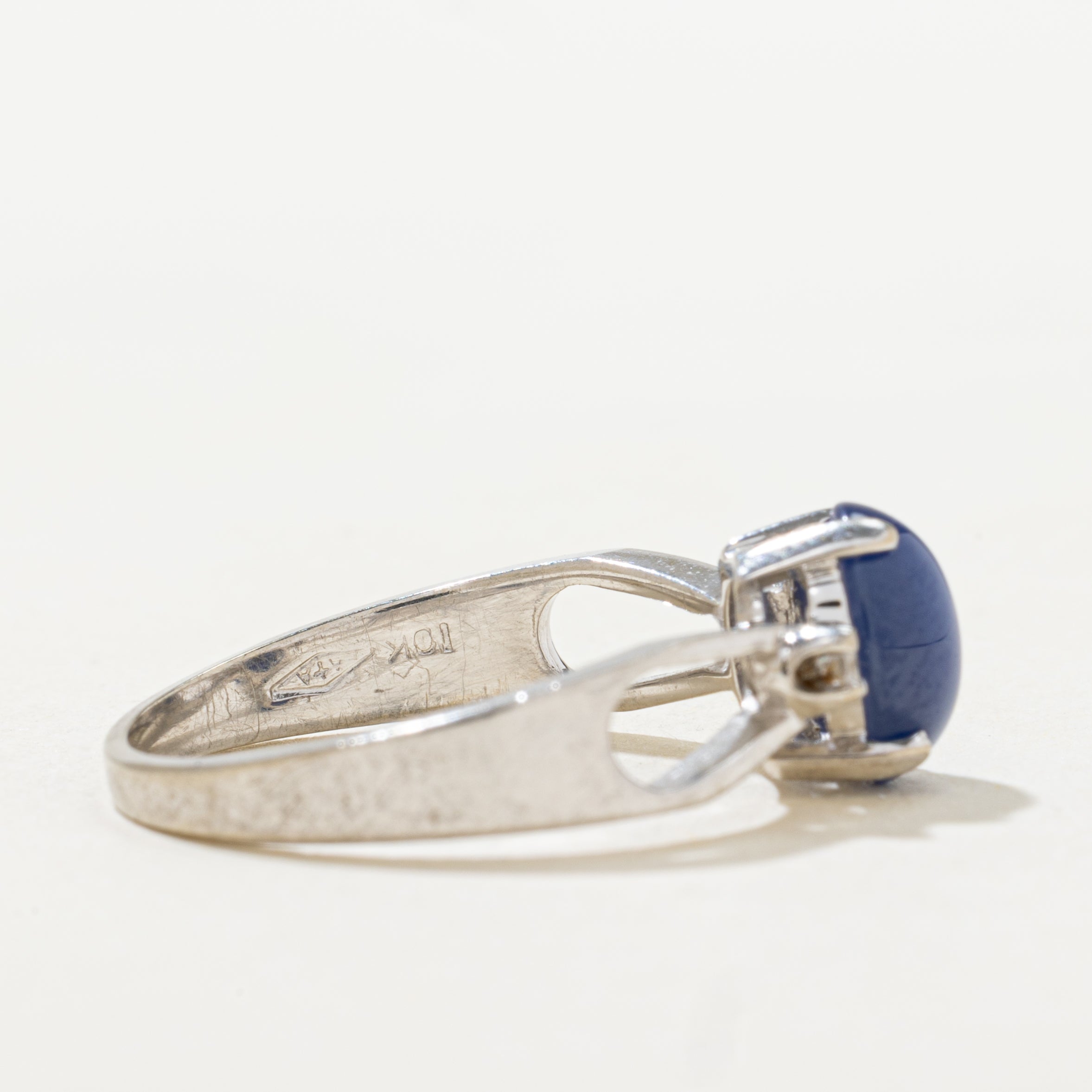 'Birks' Synthetic Star Sapphire & Diamond Ring | SZ 7