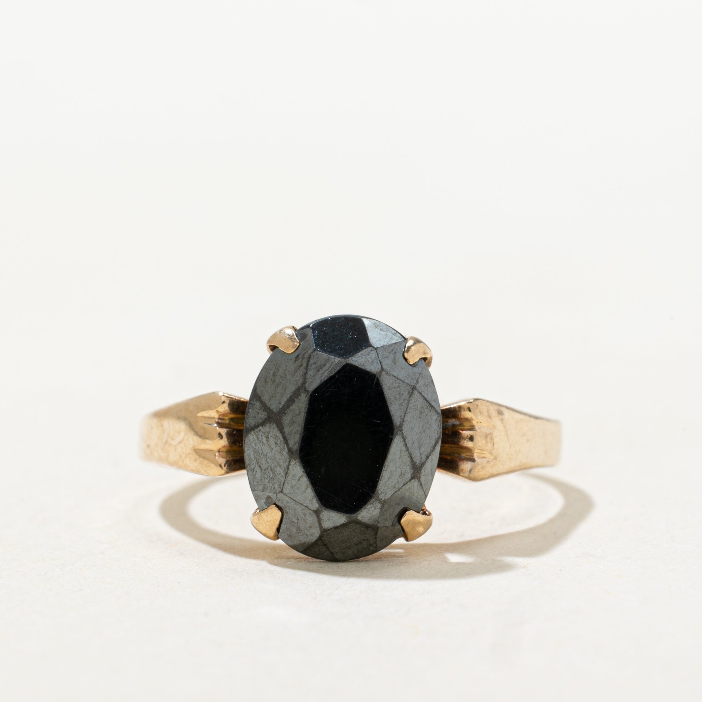 Oval Cut Hematite Ring | SZ 6