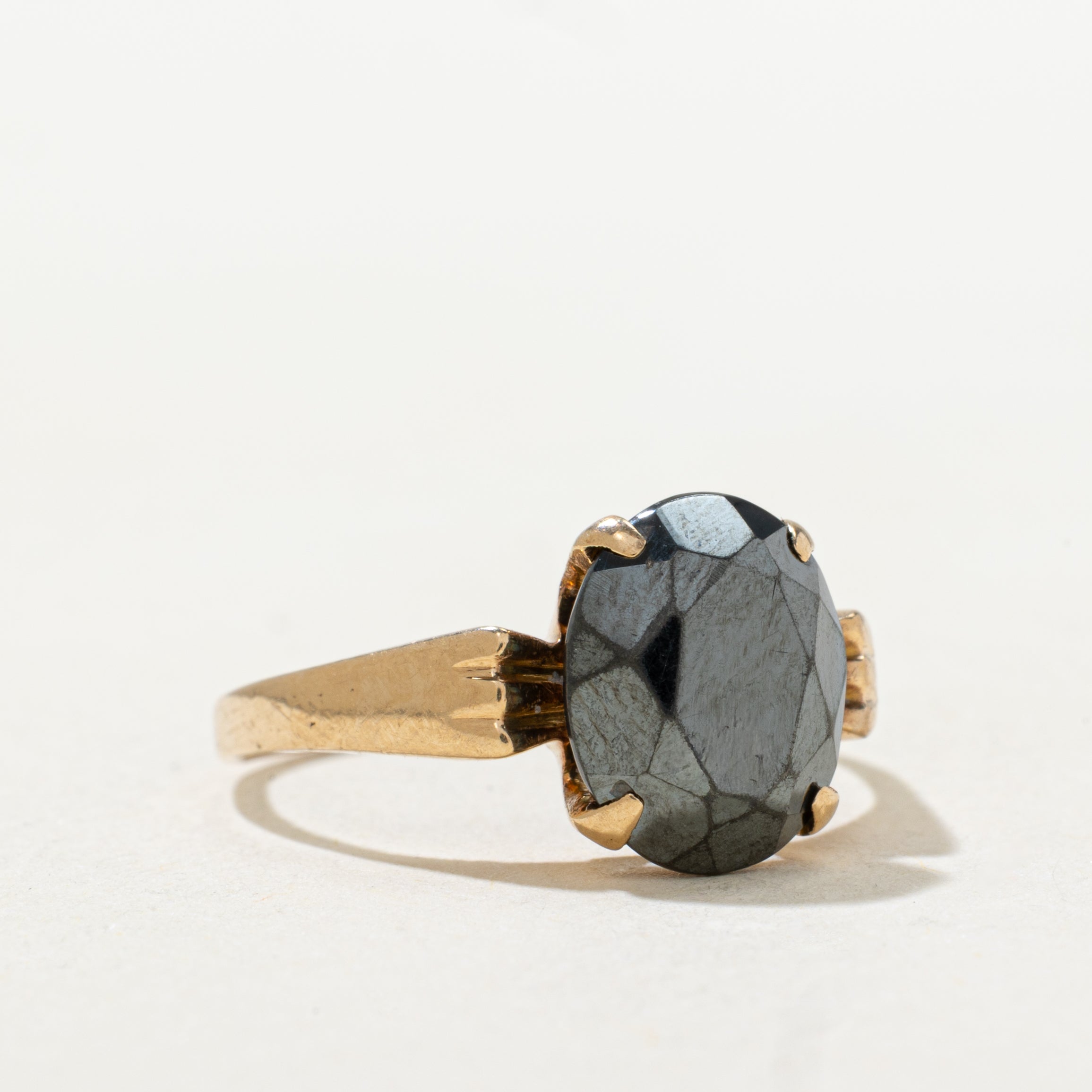 Oval Cut Hematite Ring | SZ 6
