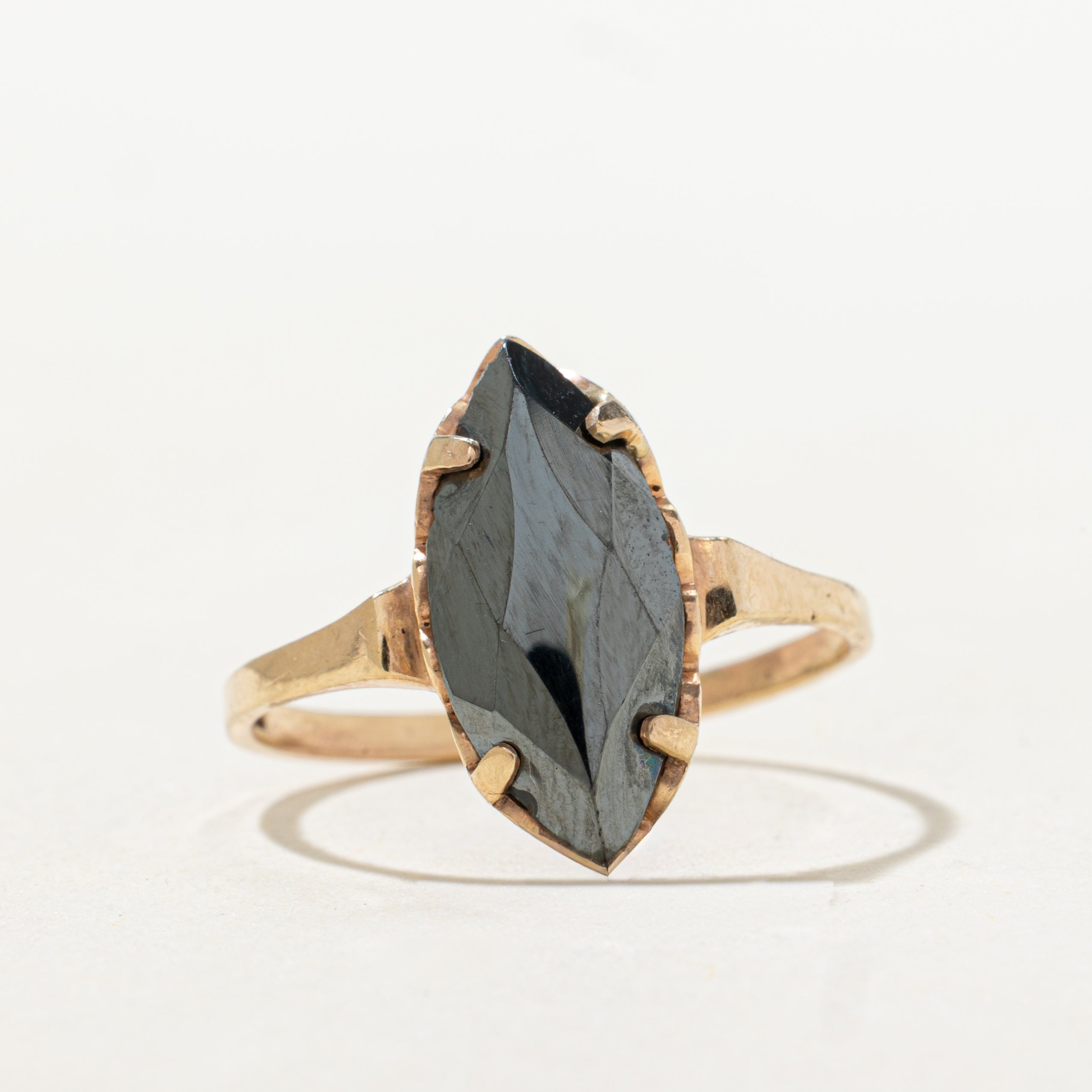 Hematite Navette Ring | SZ 6.5