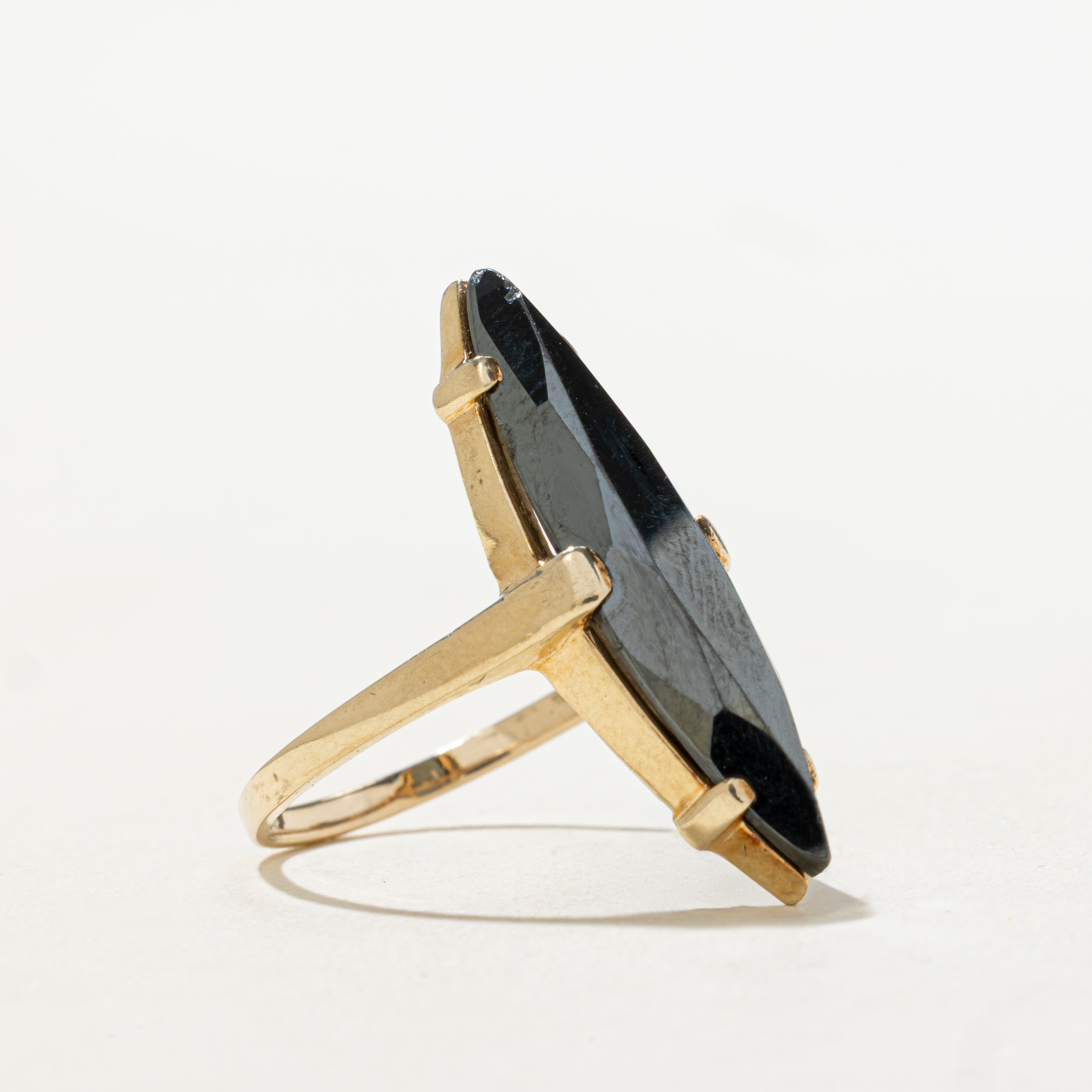 Hematite Navette Ring | SZ 6.75
